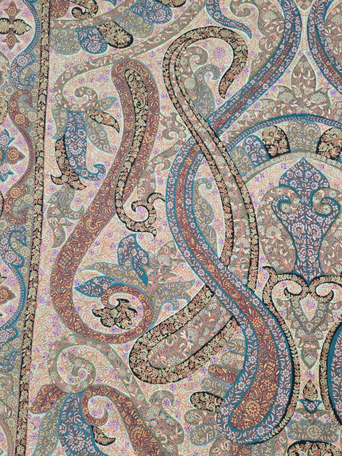 Pure Pashmina 3 Yards Kalamkari Sozni Hand Embroidered