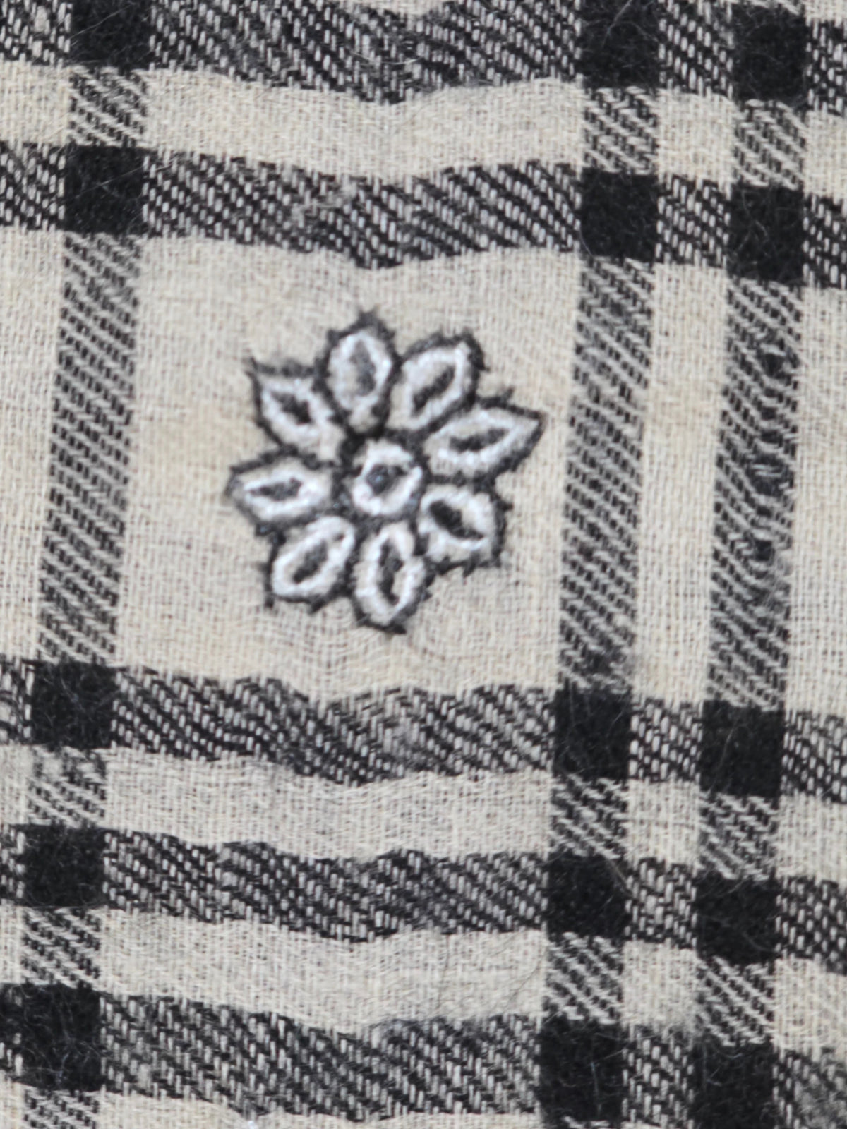 Heritage Lattice Whisper: Hand Embroidered Pure Pashmina Shawl