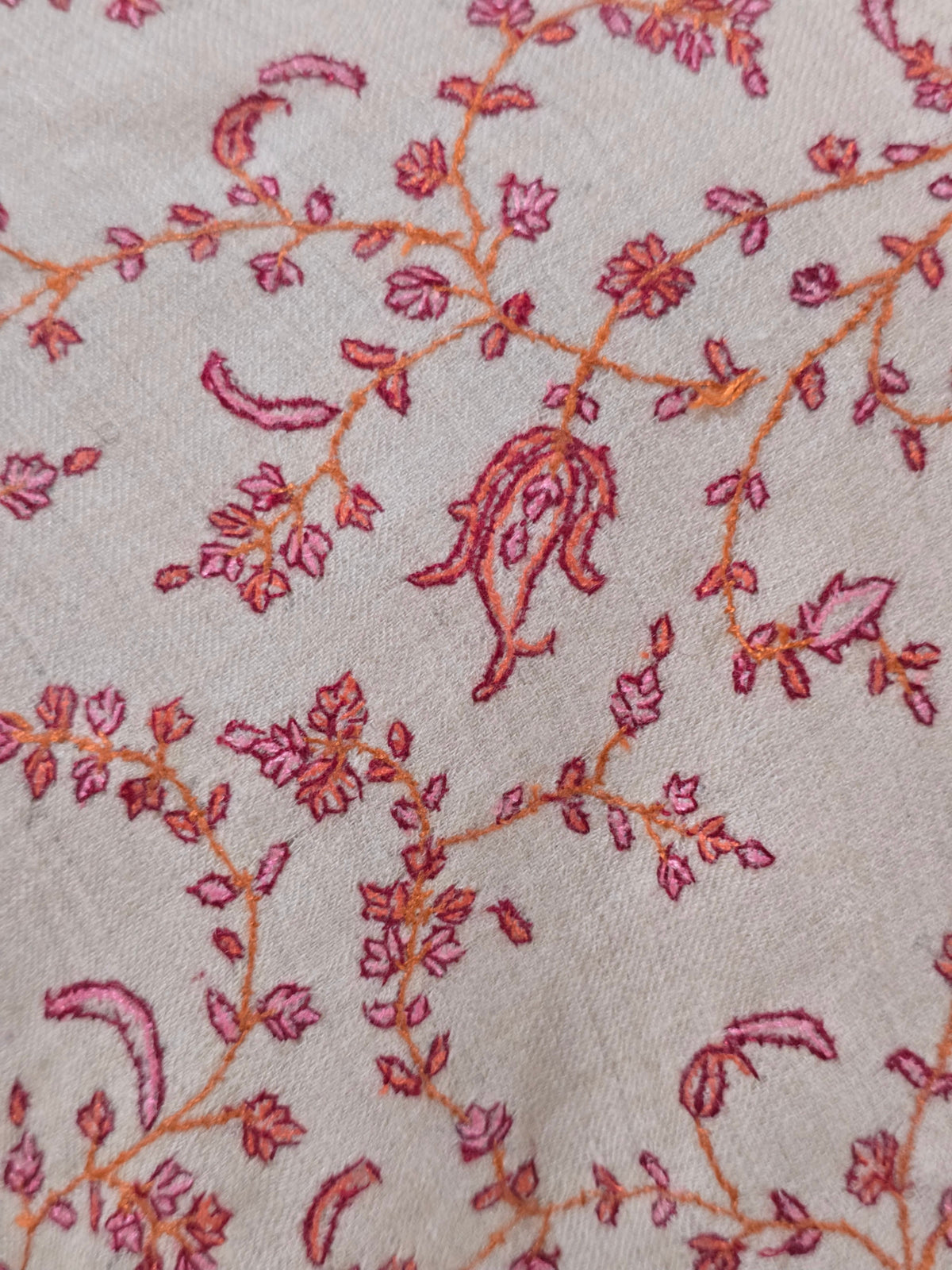 Rosevine Allure: Hand Embroidered Pure Pashmina Shawl
