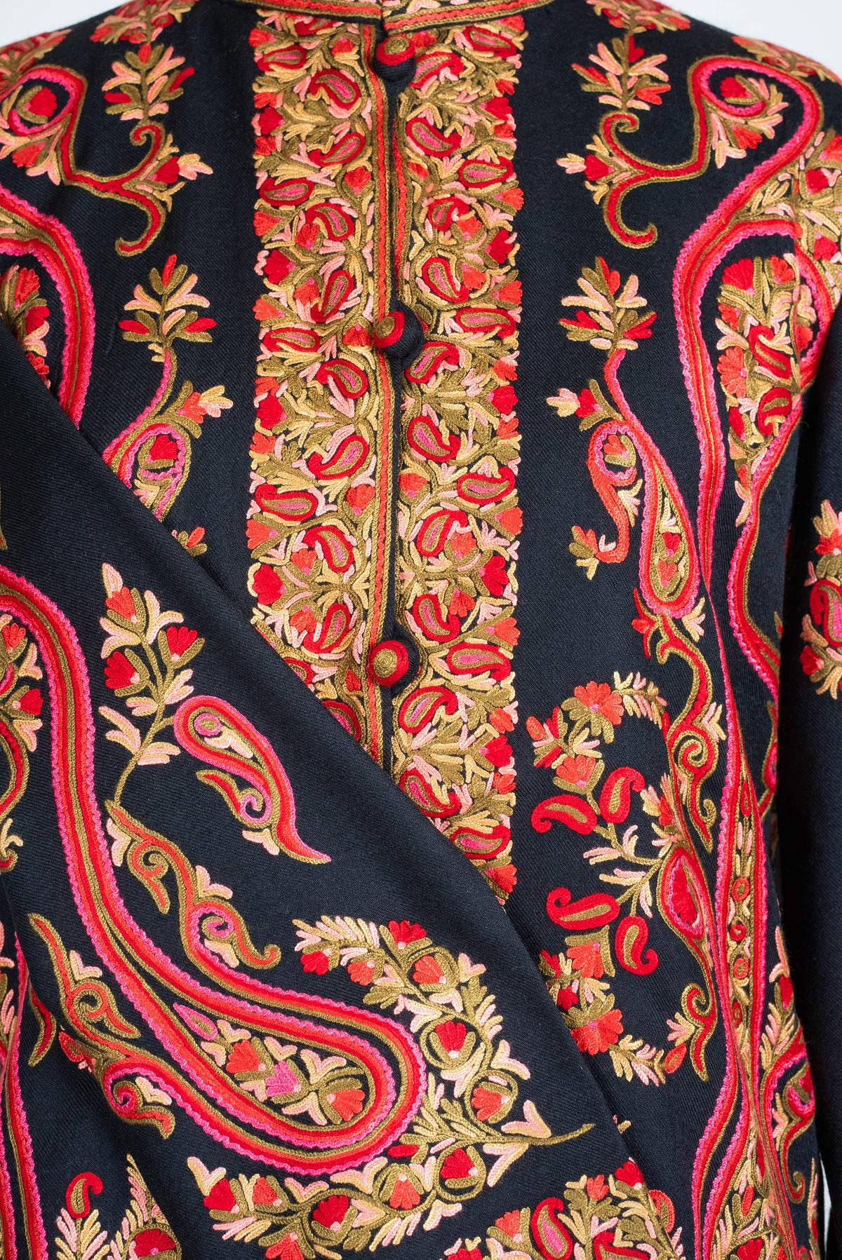 Crimson Paisley Aari Hand Embroidered Short Jacket