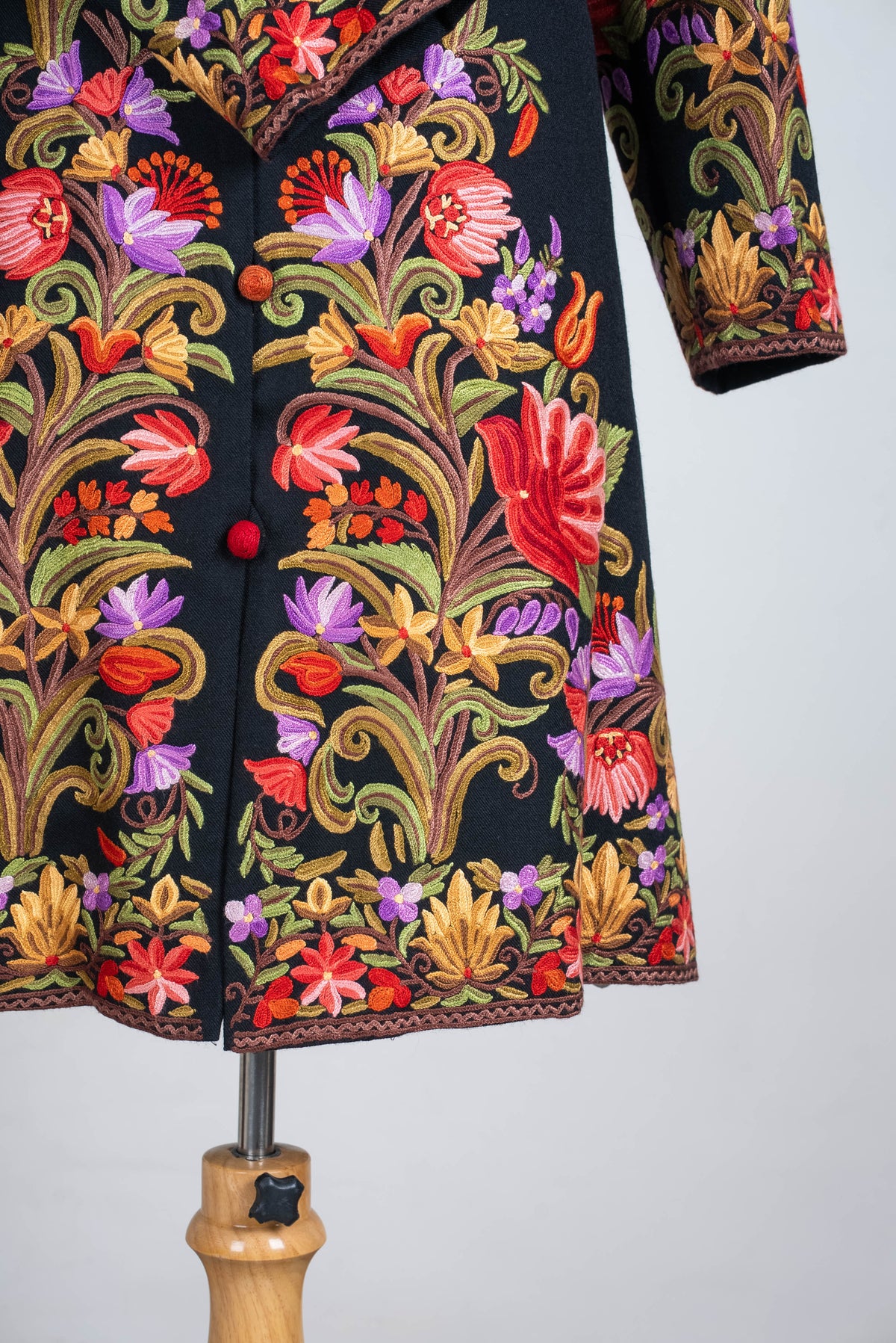 Enchanted Florals Aari Hand Embroidered Long Jacket