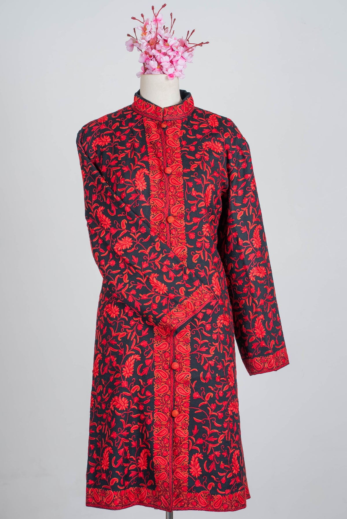 Scarlet Vine Aari Hand Embroidered Long Jacket
