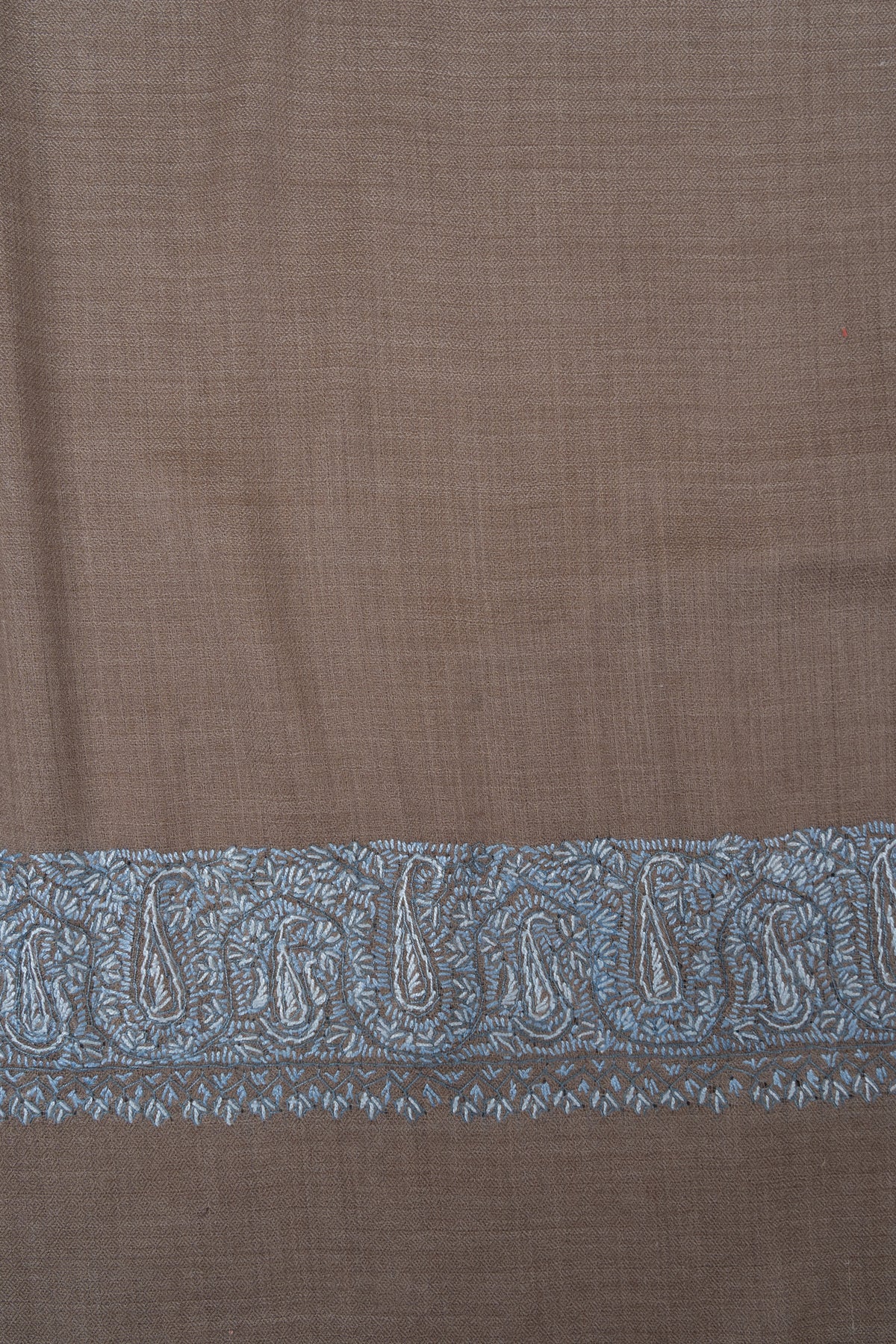 Mink Blue Whisper 2.5 Yards Sozni Hand Embroidered Shawl