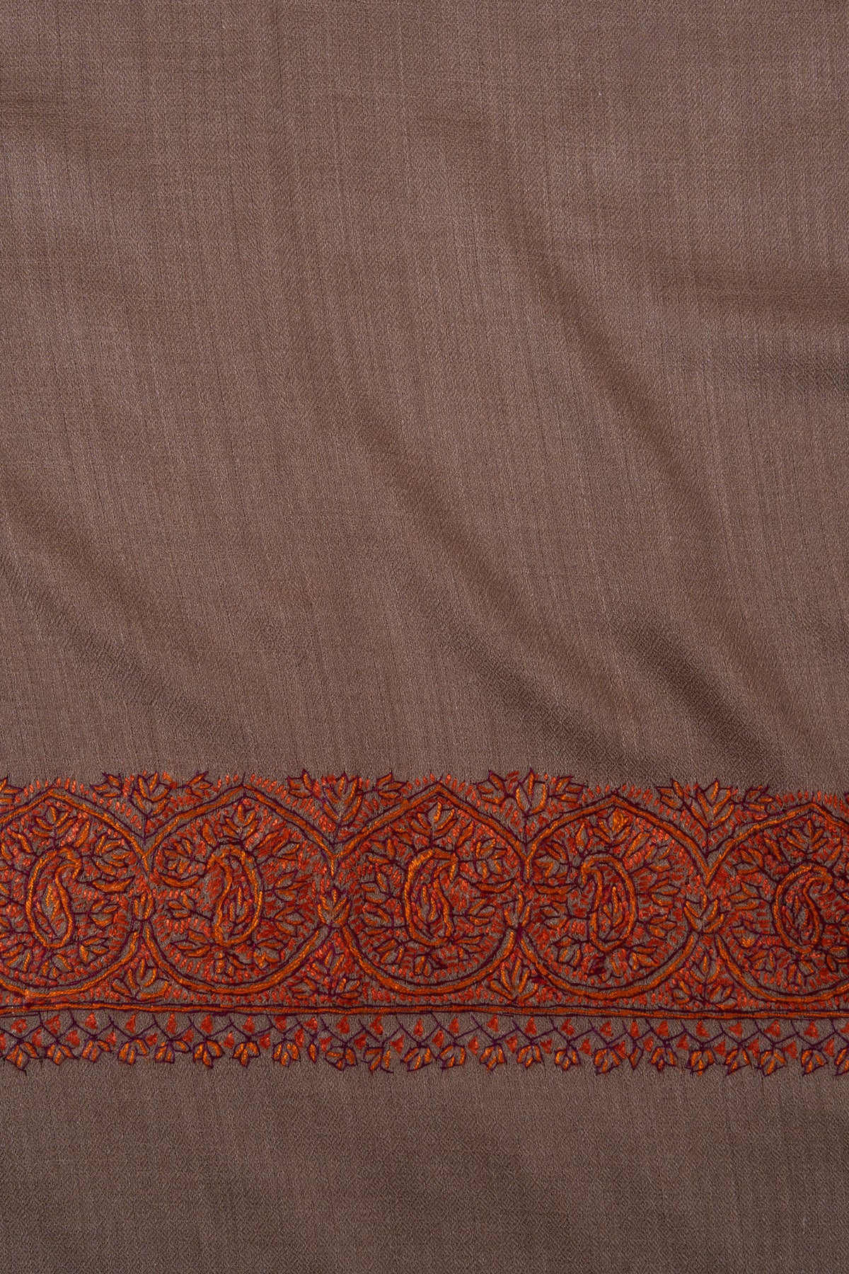 Cocoa Dusk 2.5 Yards Sozni Hand Embroidered Shawl
