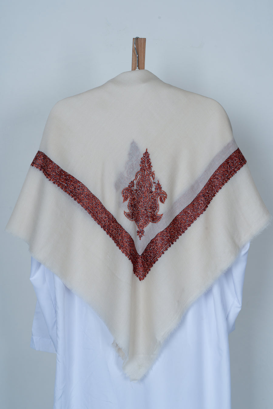 Pearl Ruby Rumal — Sozni Hand Embroidered