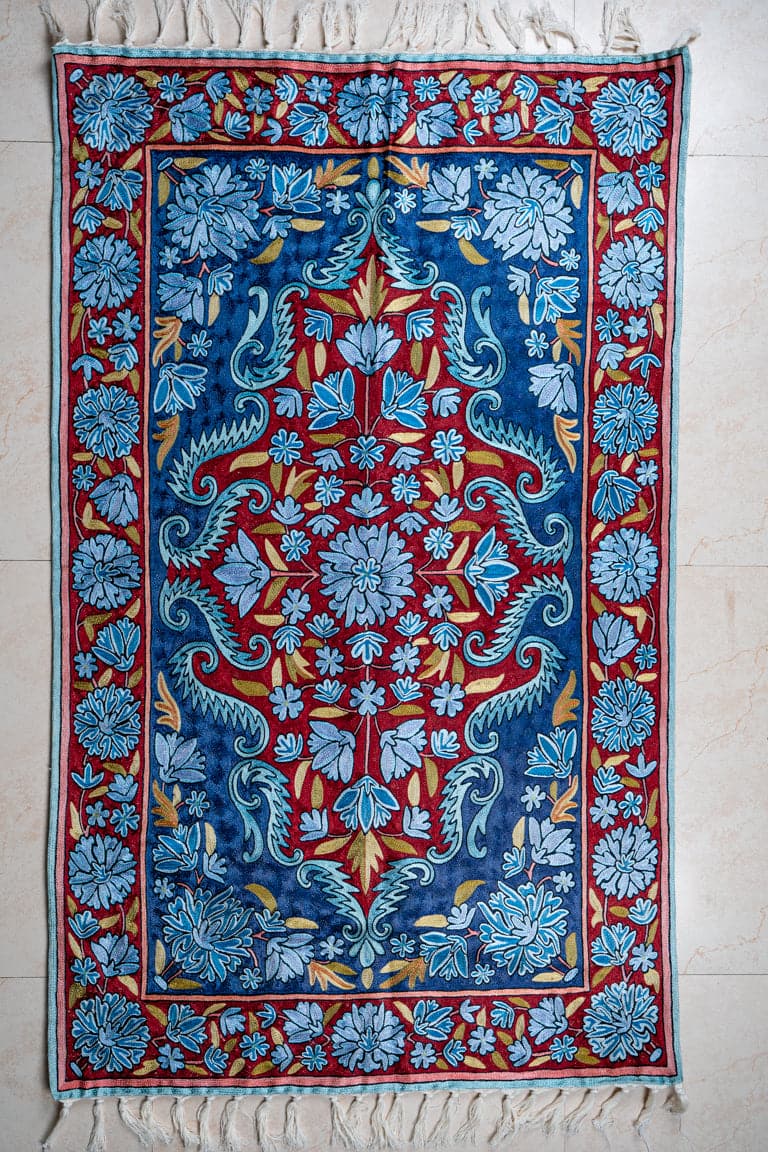 [#UnitB] Vintage Boho Kashmiri chain good stitch rug