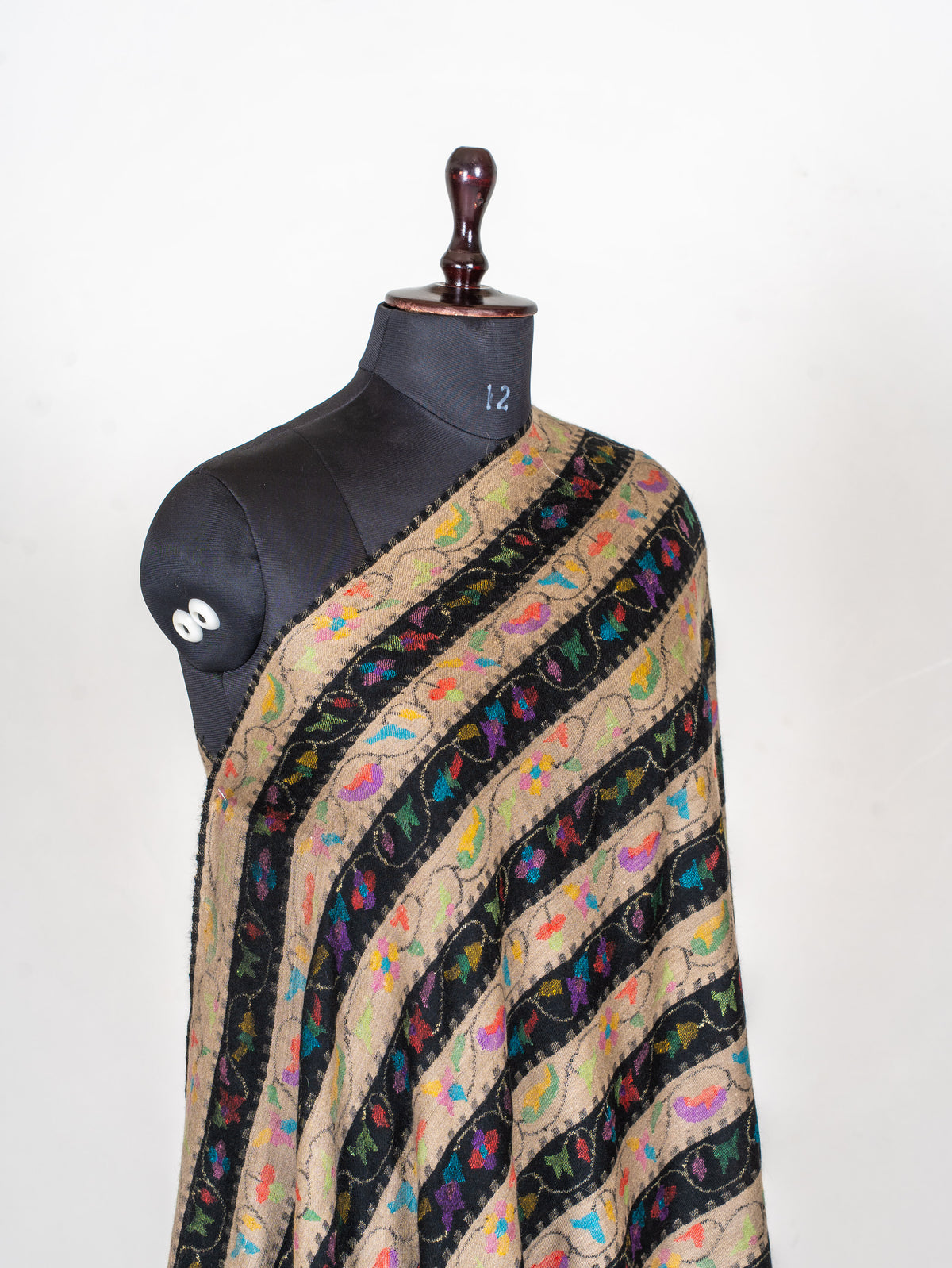 Striped Elegance Hand Woven Kani Pure Pashmina Shawl