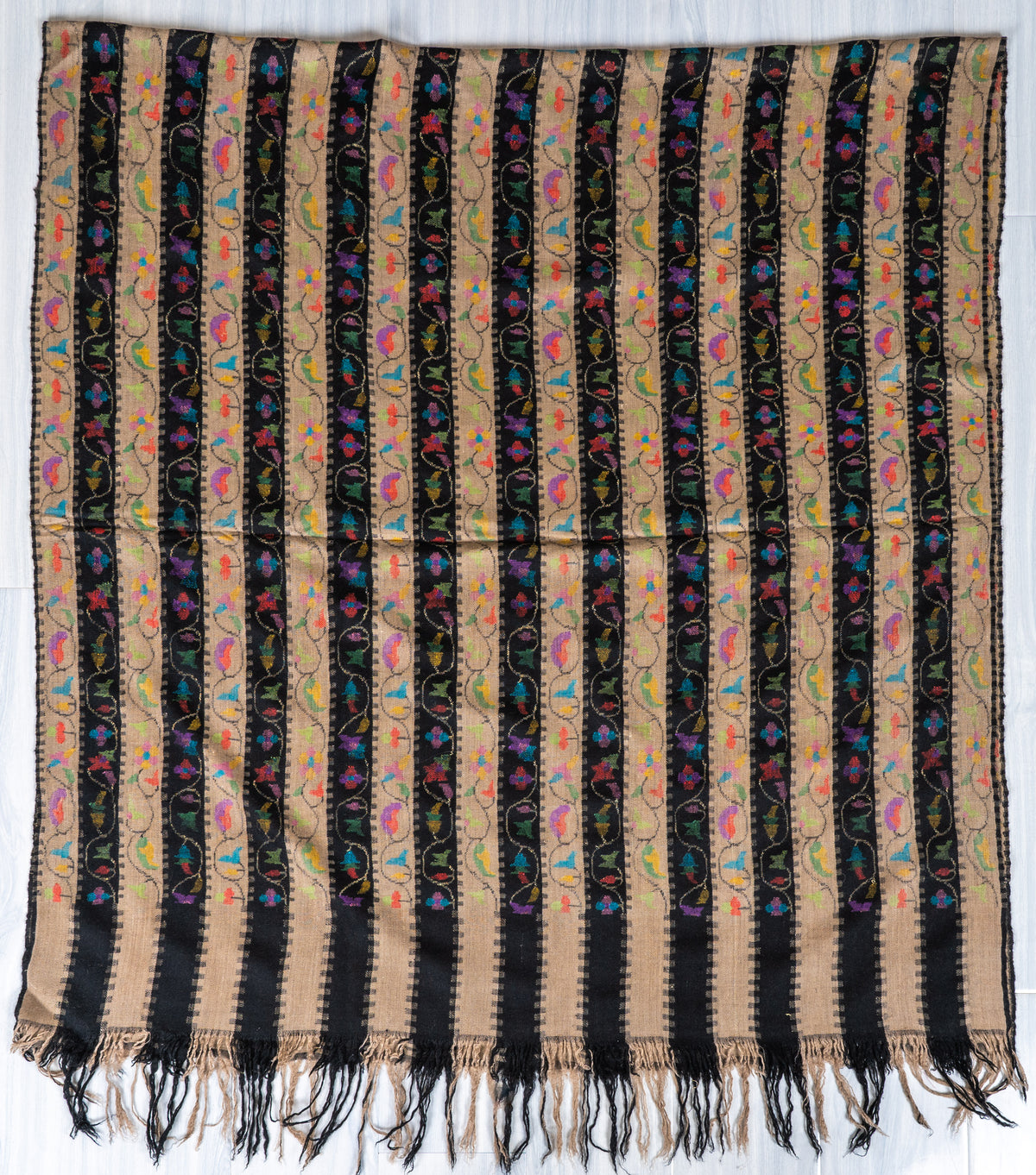 Striped Elegance Hand Woven Kani Pure Pashmina Shawl