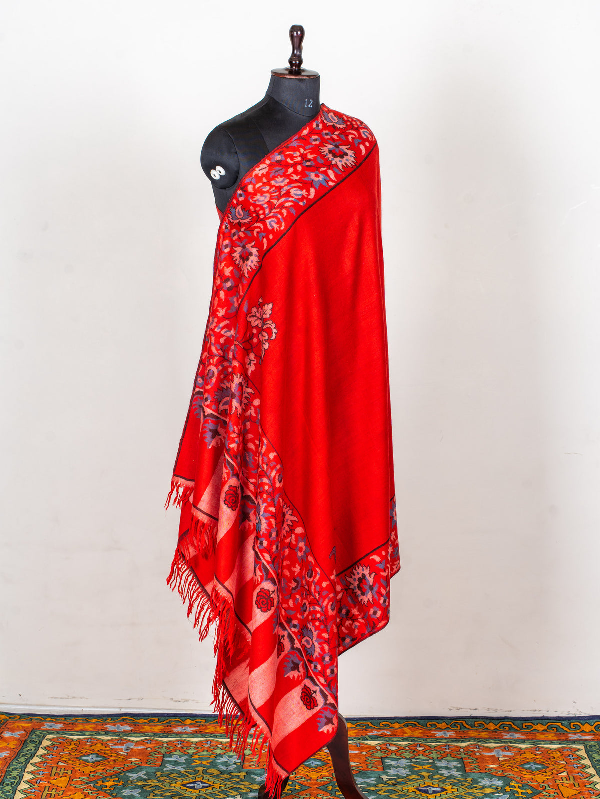 Scarlet Heritage Pure Pashmina Hand Woven Kani Shawl