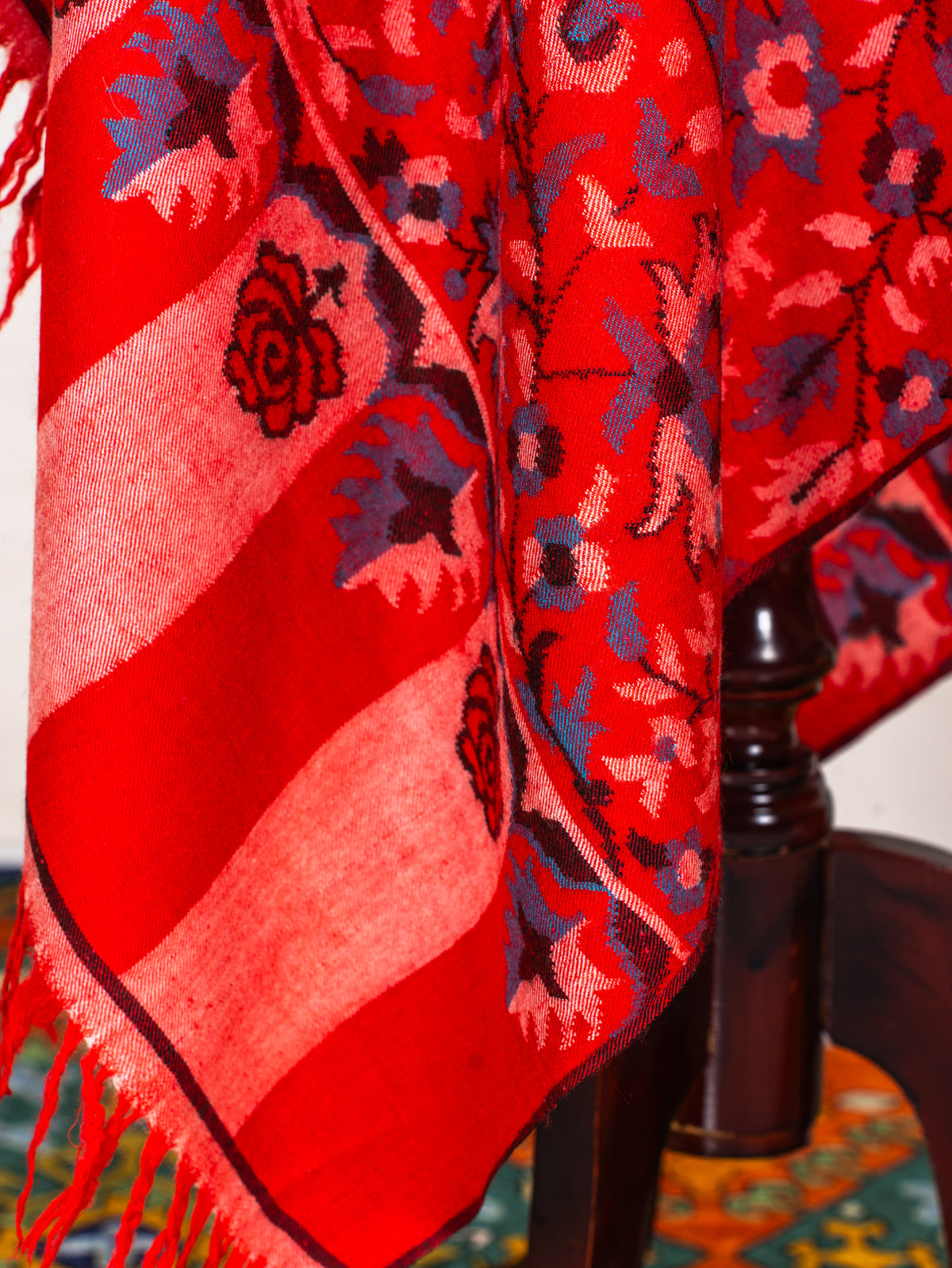Scarlet Heritage Pure Pashmina Hand Woven Kani Shawl