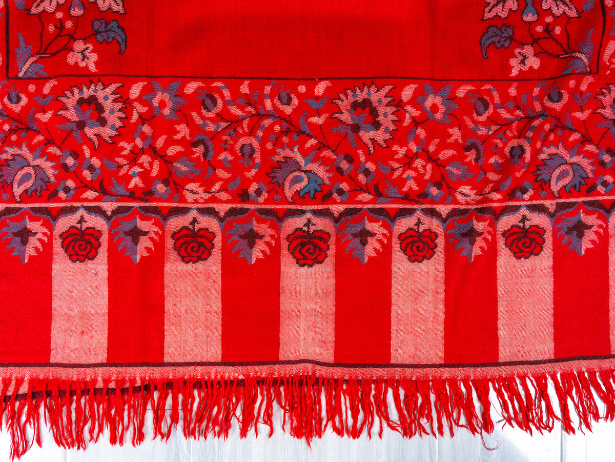 Scarlet Heritage Pure Pashmina Hand Woven Kani Shawl