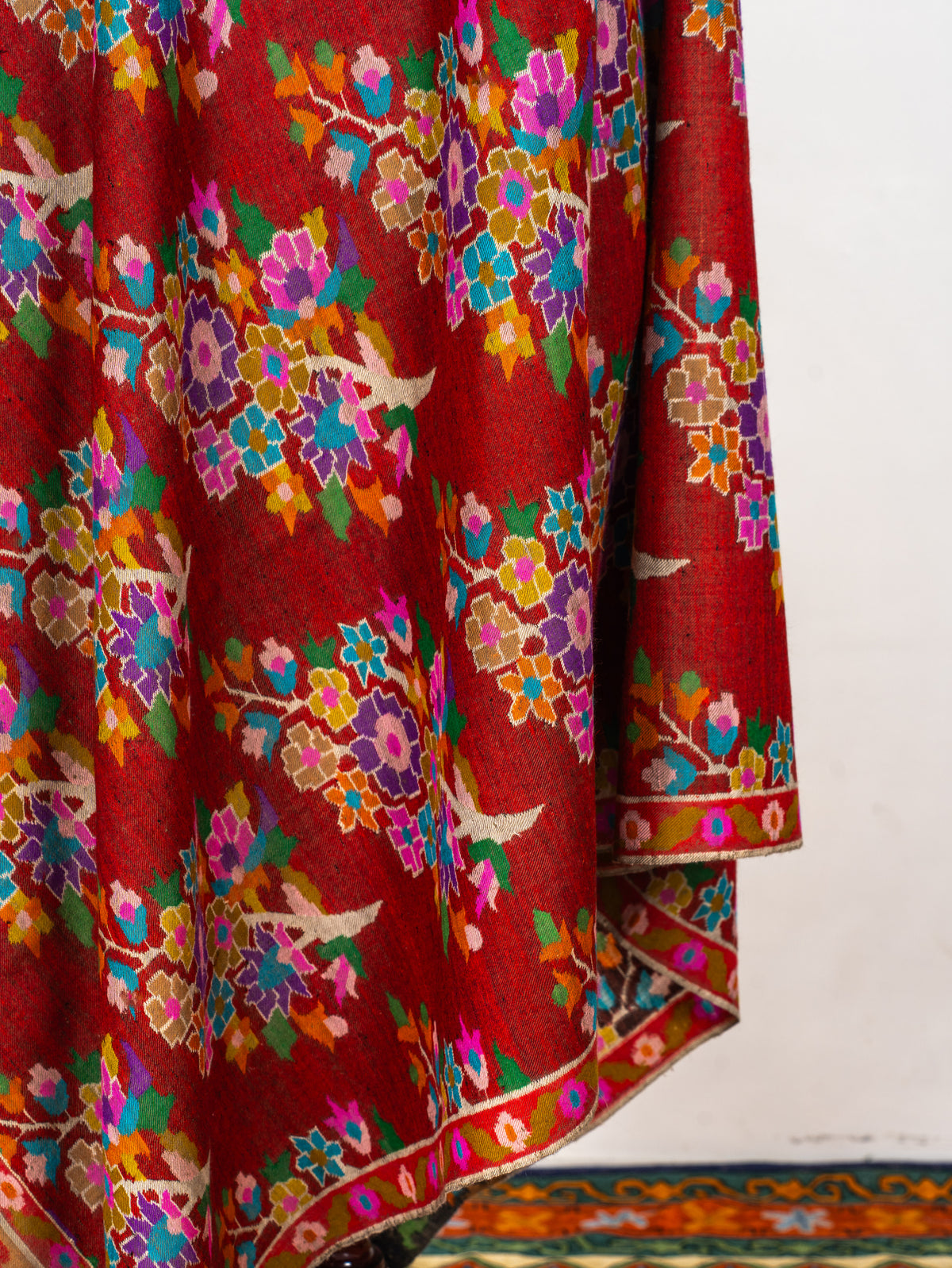 Mosaic Bloom Pure Pashmina Hand Woven Kani Shawl