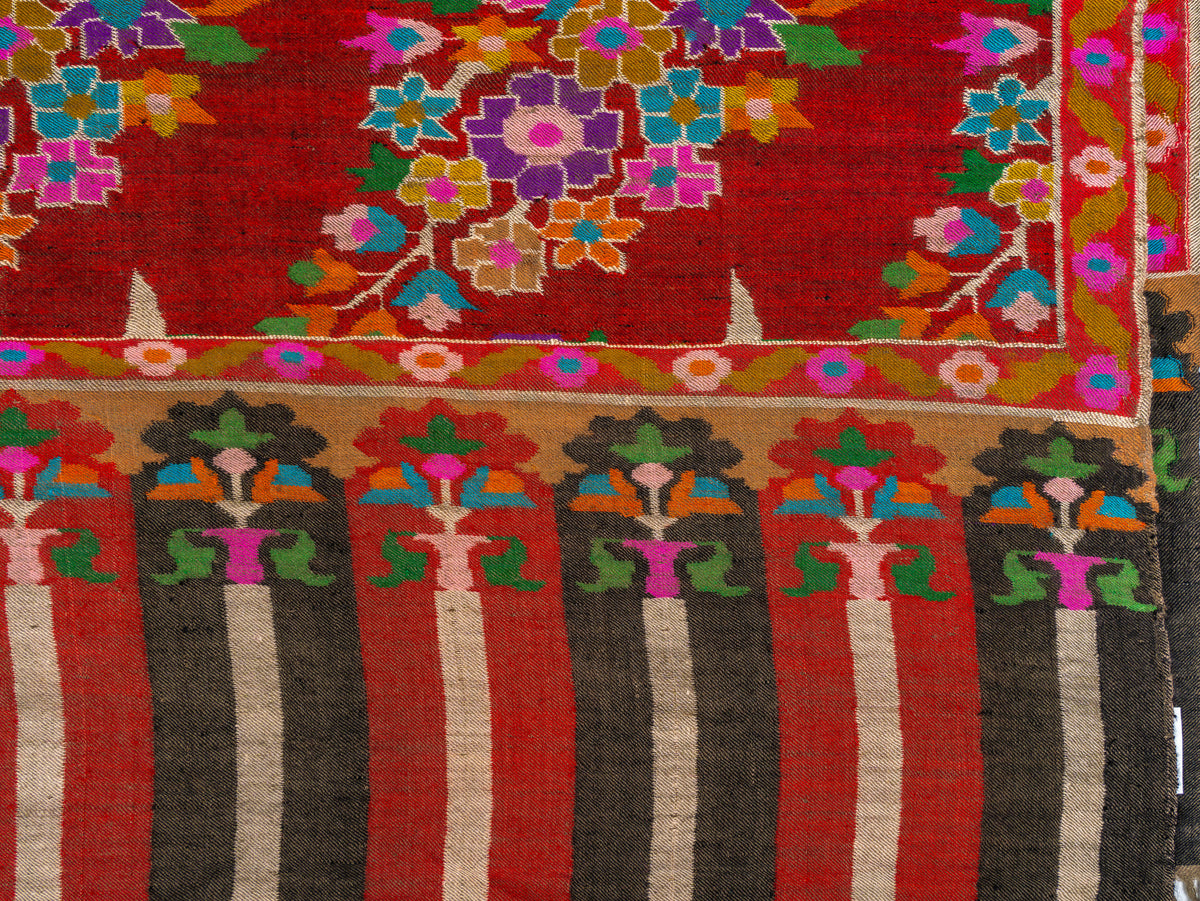 Mosaic Bloom Pure Pashmina Hand Woven Kani Shawl