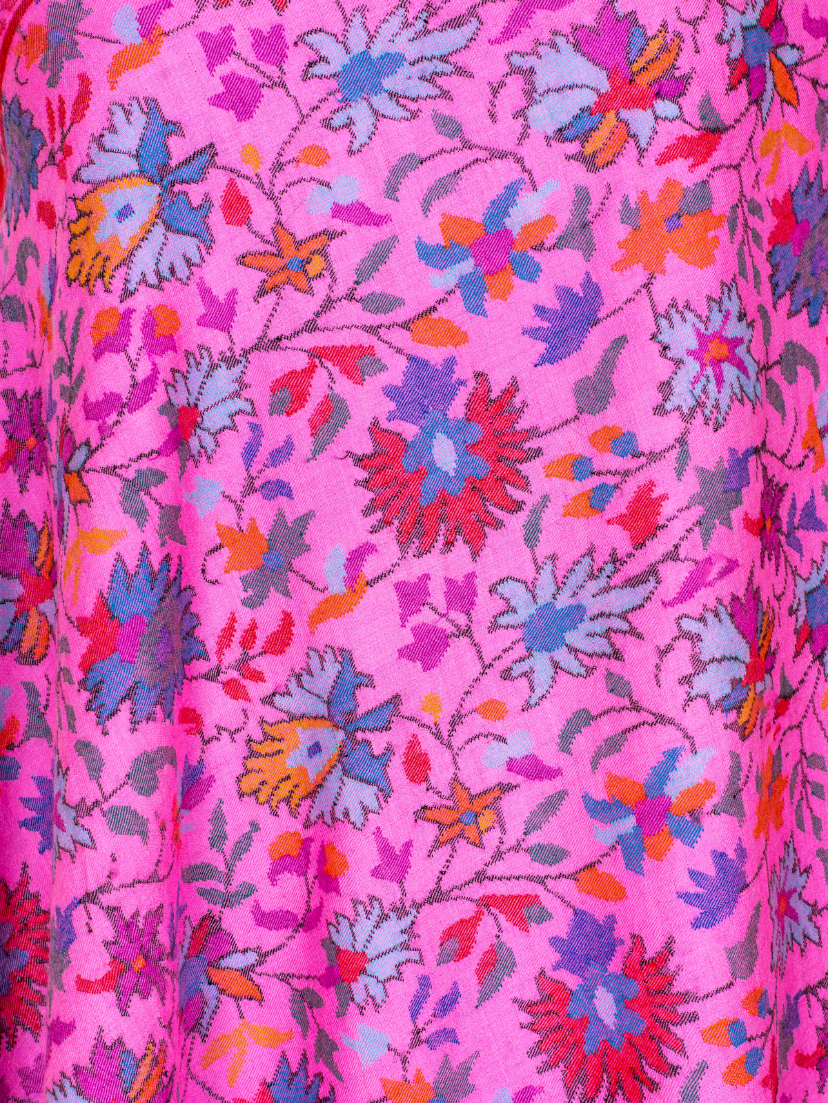 Fuchsia Garden Pure Pashmina Hand Woven Kani Shawl