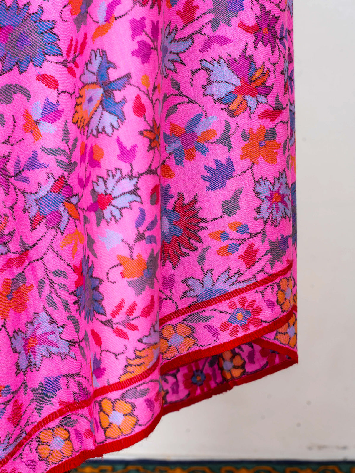 Fuchsia Garden Pure Pashmina Hand Woven Kani Shawl