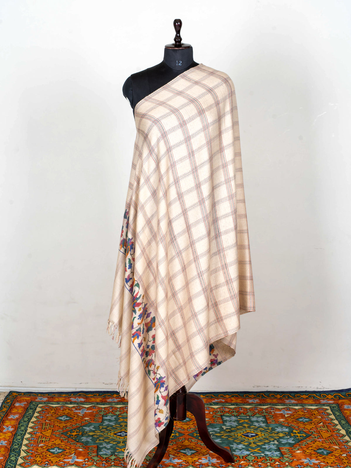 Towel style Pure Pashmina Hand Woven Kani Shawl