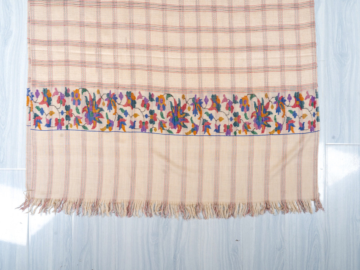 Towel style Pure Pashmina Hand Woven Kani Shawl