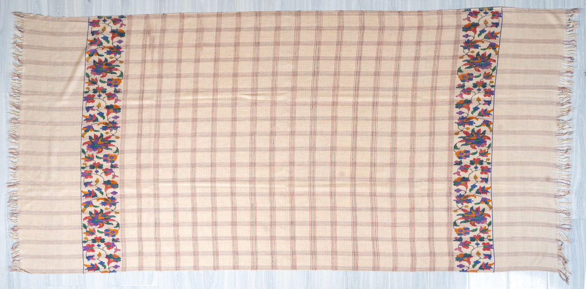 Towel style Pure Pashmina Hand Woven Kani Shawl