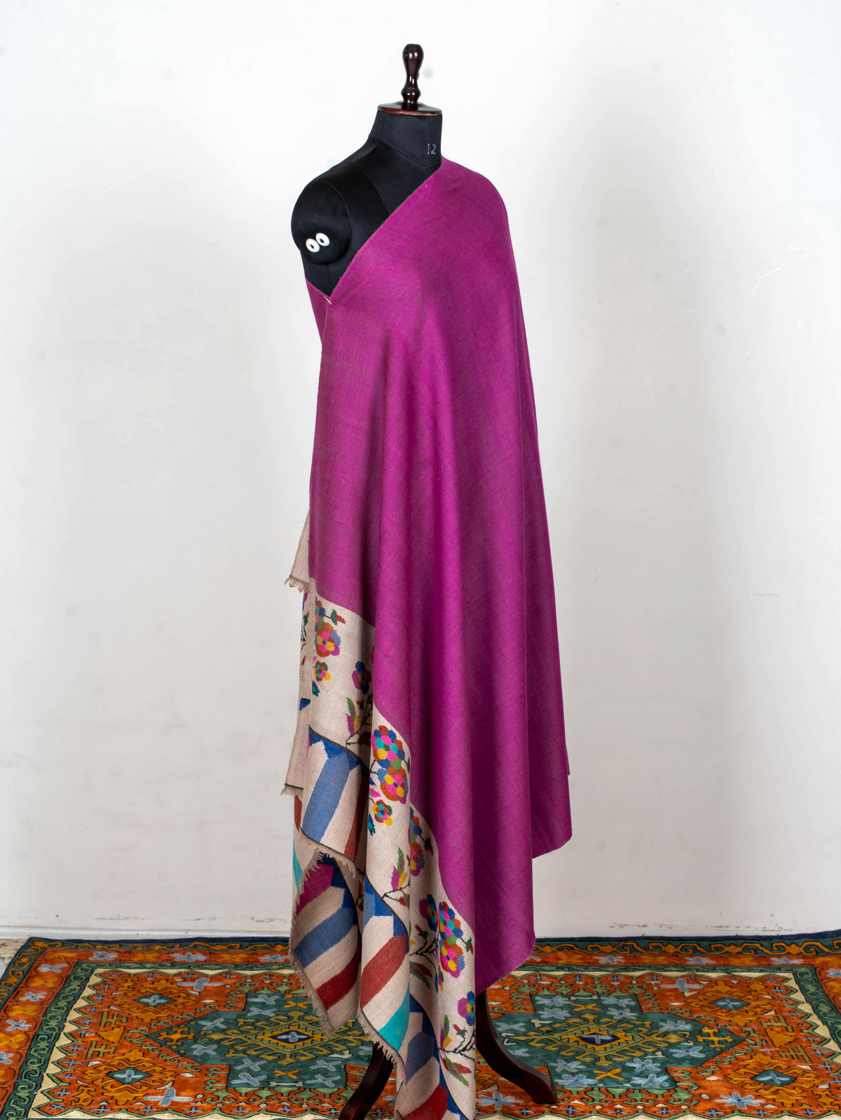 Magenta Whisper Pure Pashmina Hand Woven Kani Shawl
