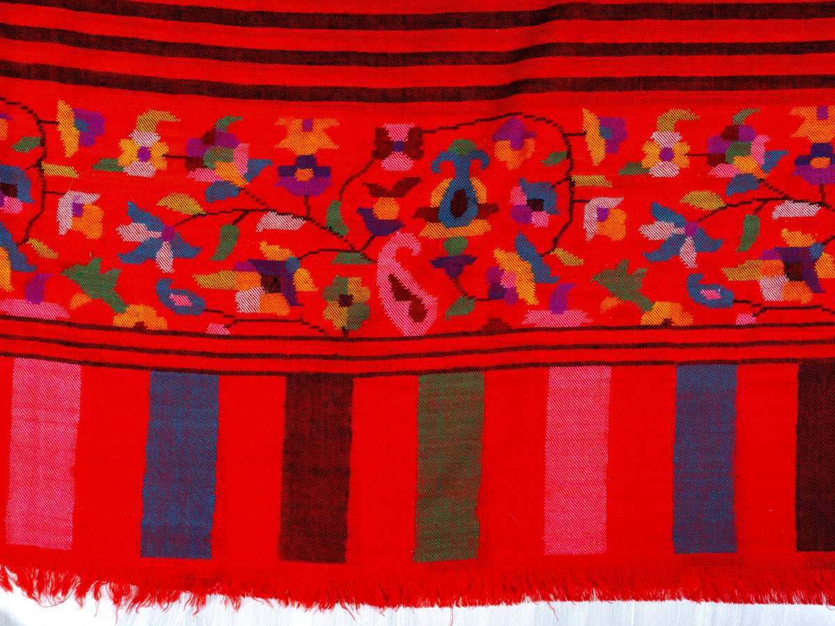 Scarlet Lines Hand Woven Kani Pure Pashmina Shawl