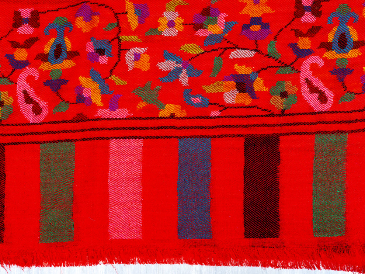 Scarlet Lines Hand Woven Kani Pure Pashmina Shawl