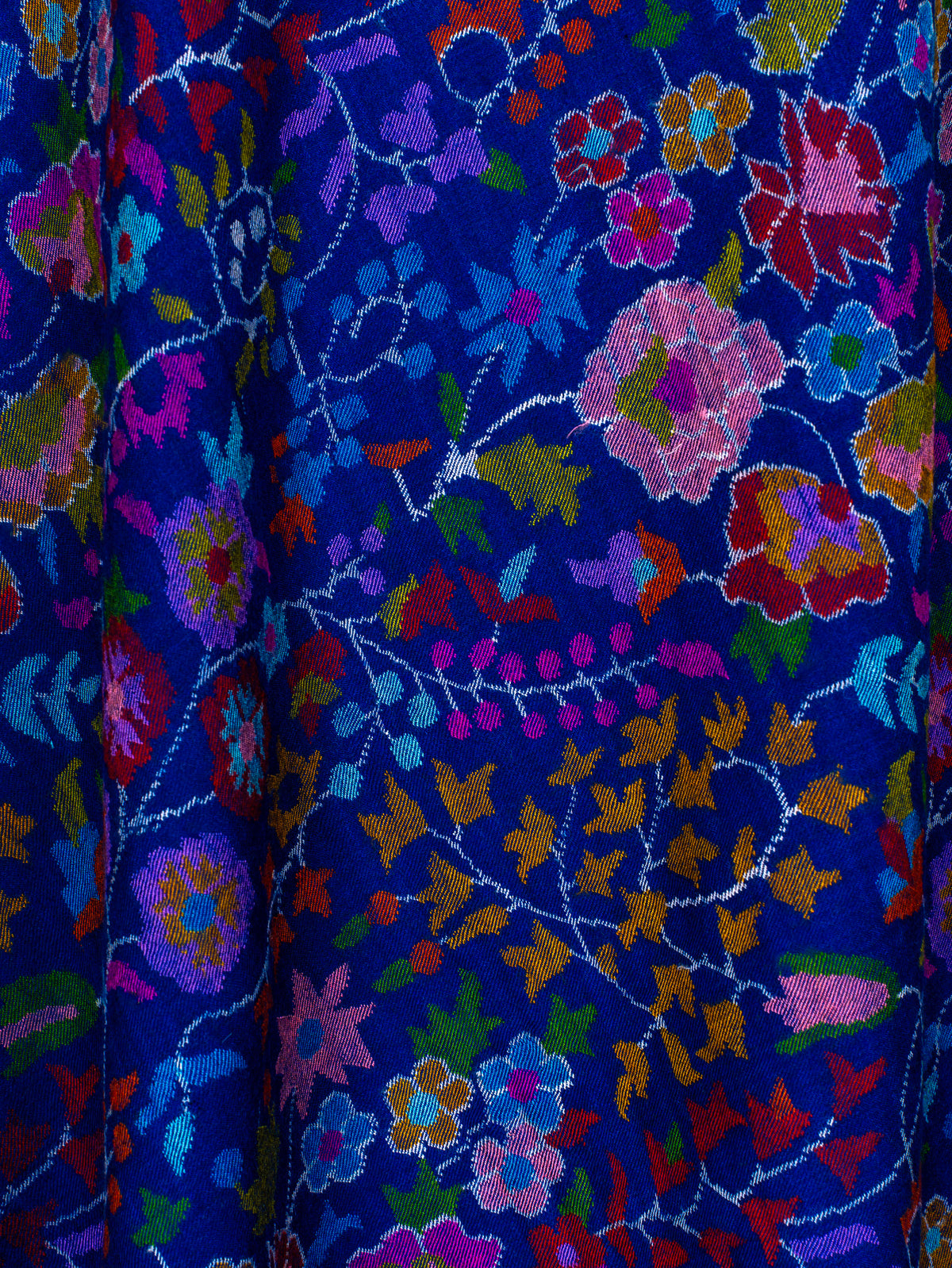Midnight Orchard Pure Pashmina Hand Woven Kani Shawl