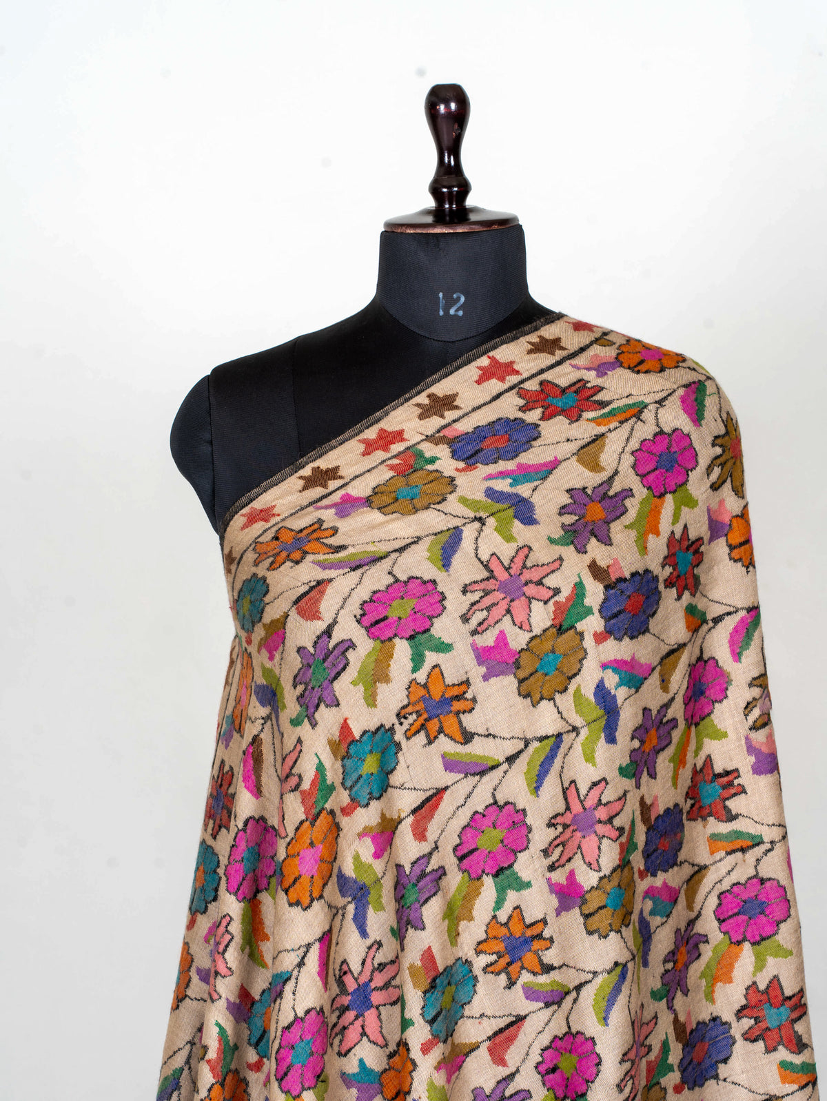 Meadow Mosaic Pure Pashmina Hand Woven Kani Shawl