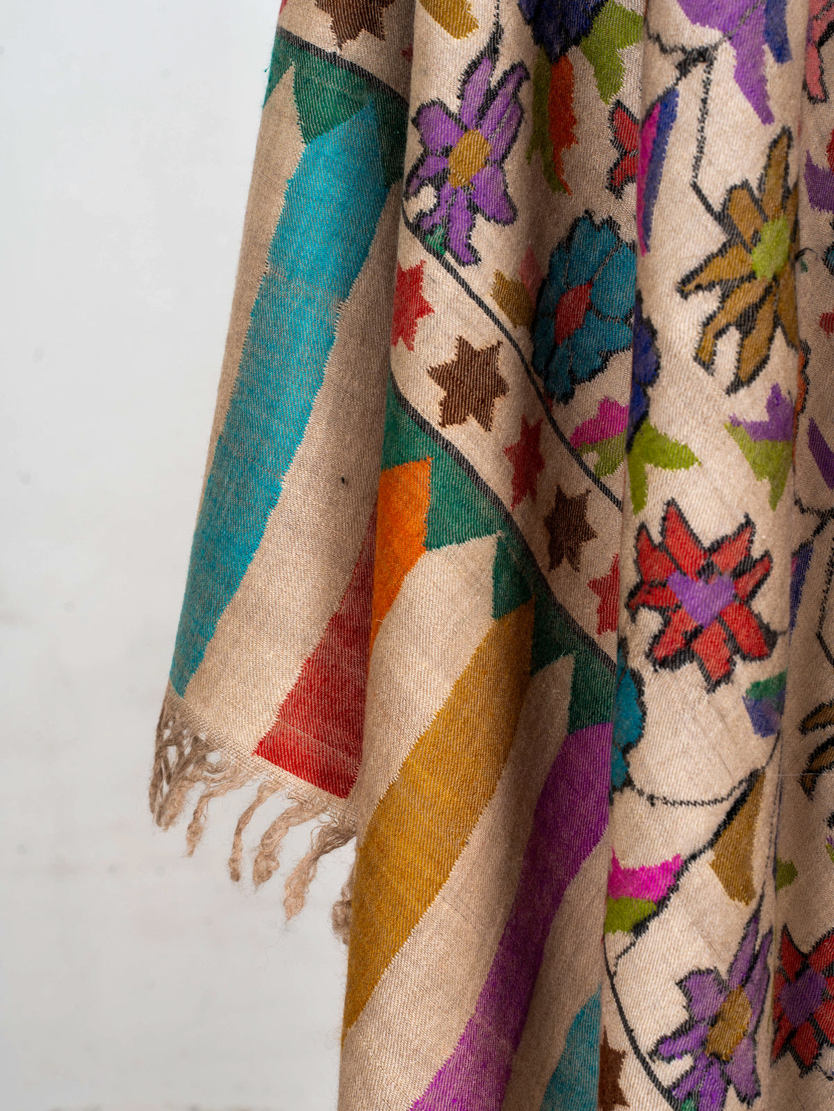 Meadow Mosaic Pure Pashmina Hand Woven Kani Shawl