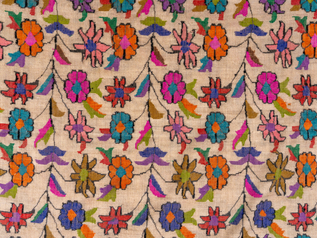 Meadow Mosaic Pure Pashmina Hand Woven Kani Shawl