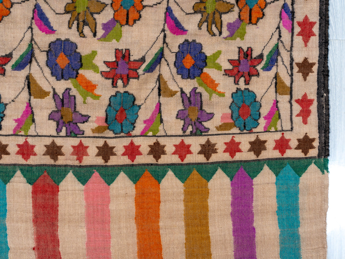Meadow Mosaic Pure Pashmina Hand Woven Kani Shawl