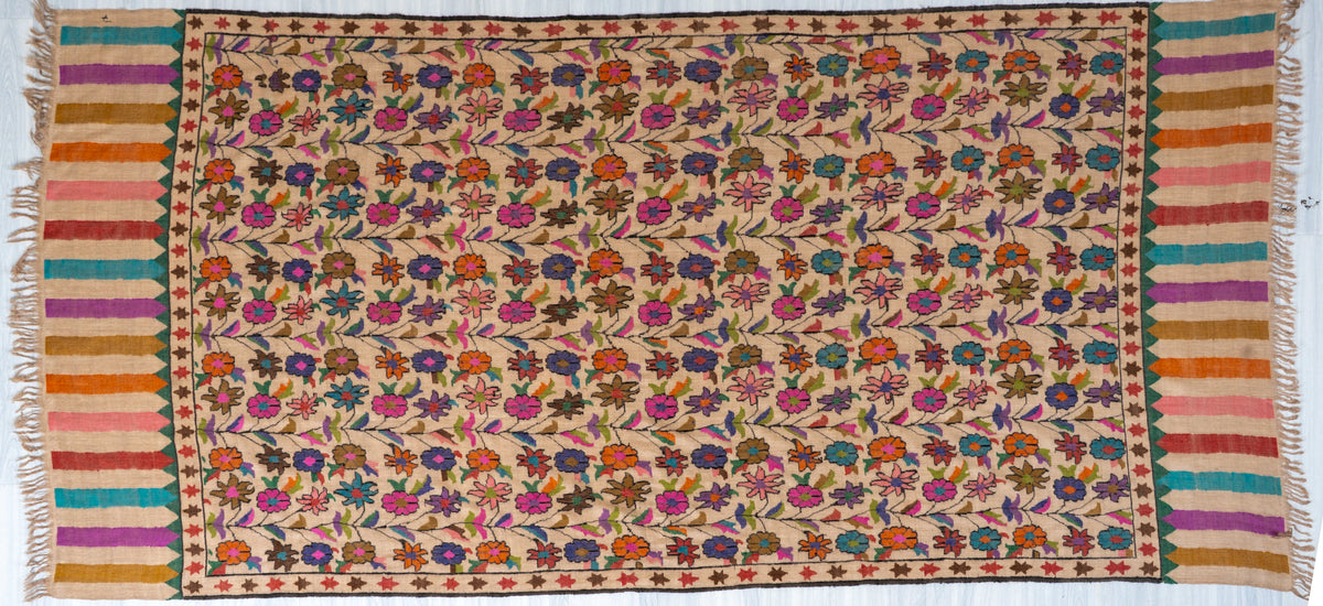 Meadow Mosaic Pure Pashmina Hand Woven Kani Shawl