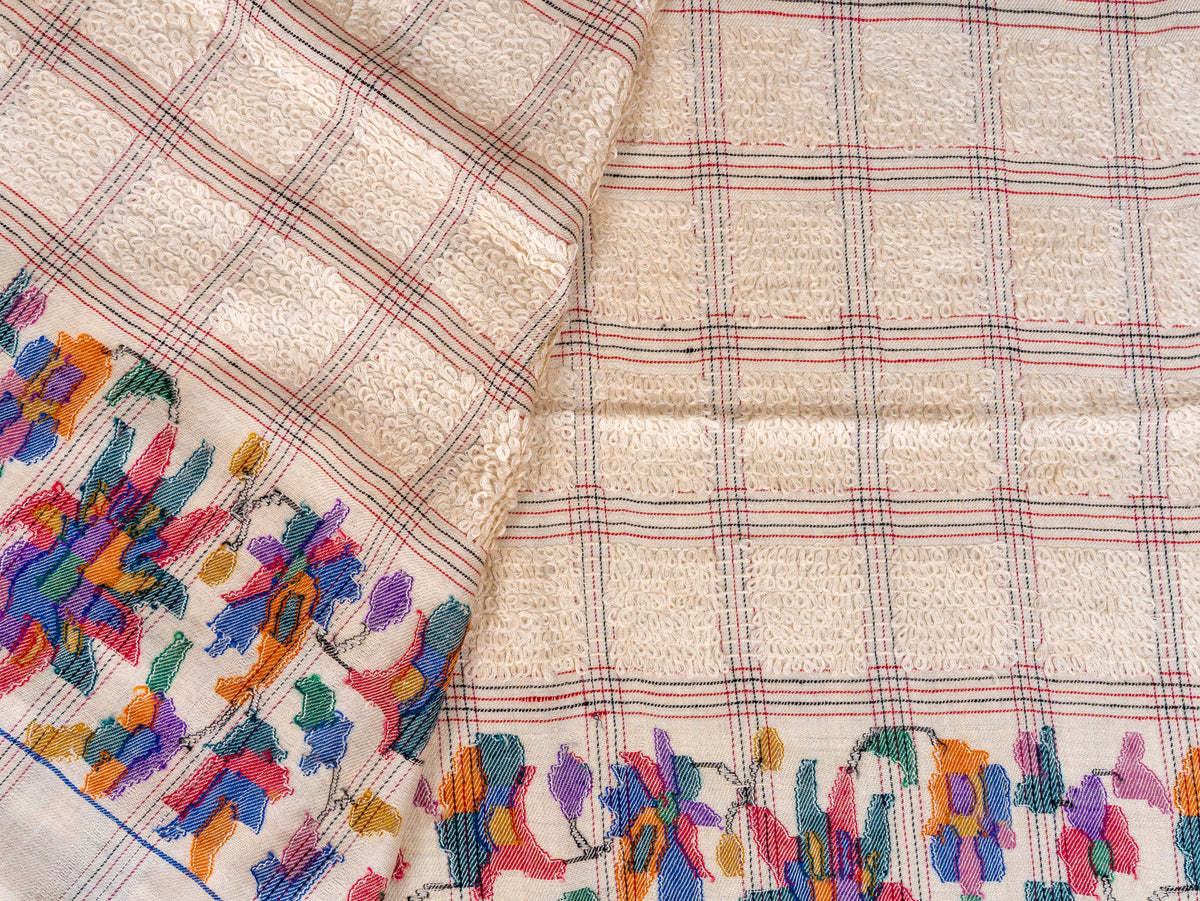 Towel style Pure Pashmina Hand Woven Kani Shawl