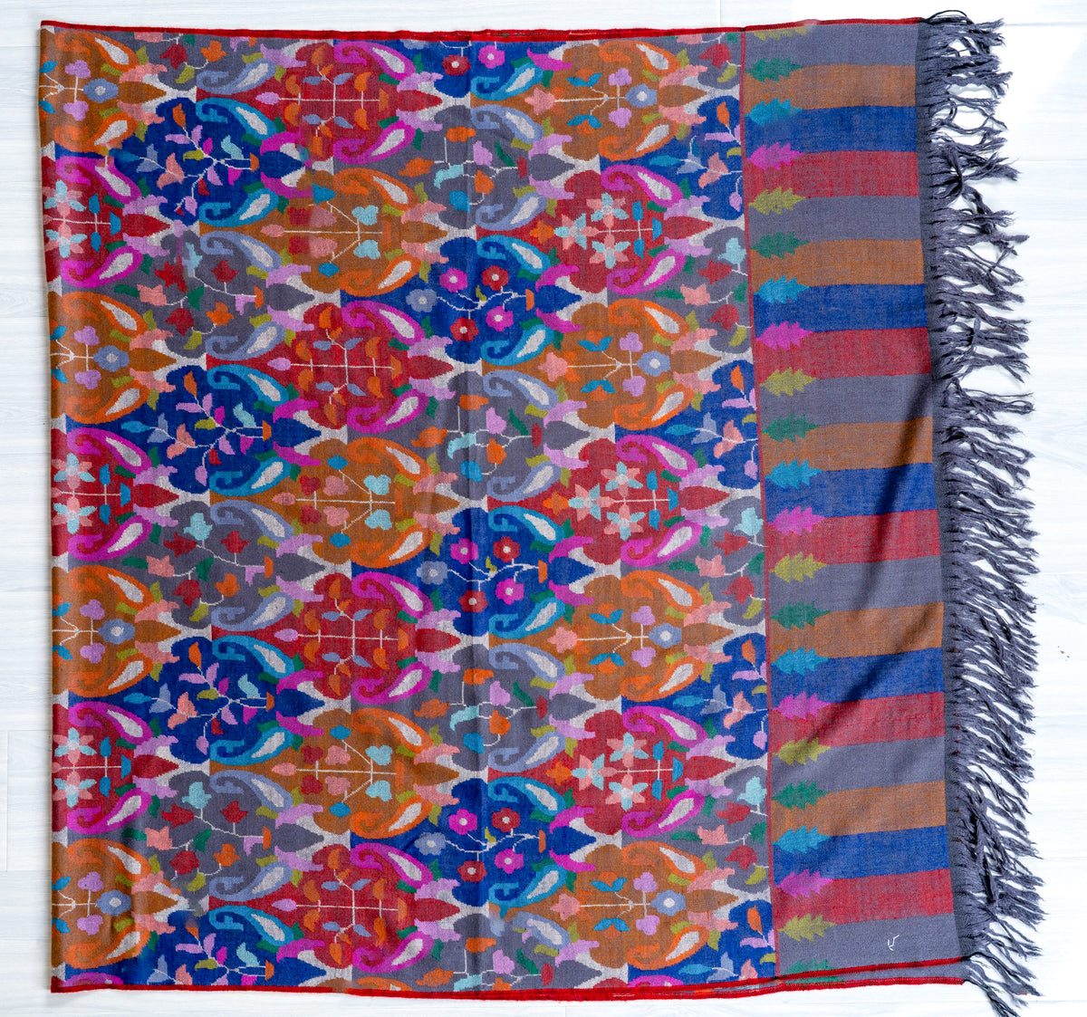 2.5 Yards Painted Reverie Hand Woven Kani Pure Pashmina Shawl