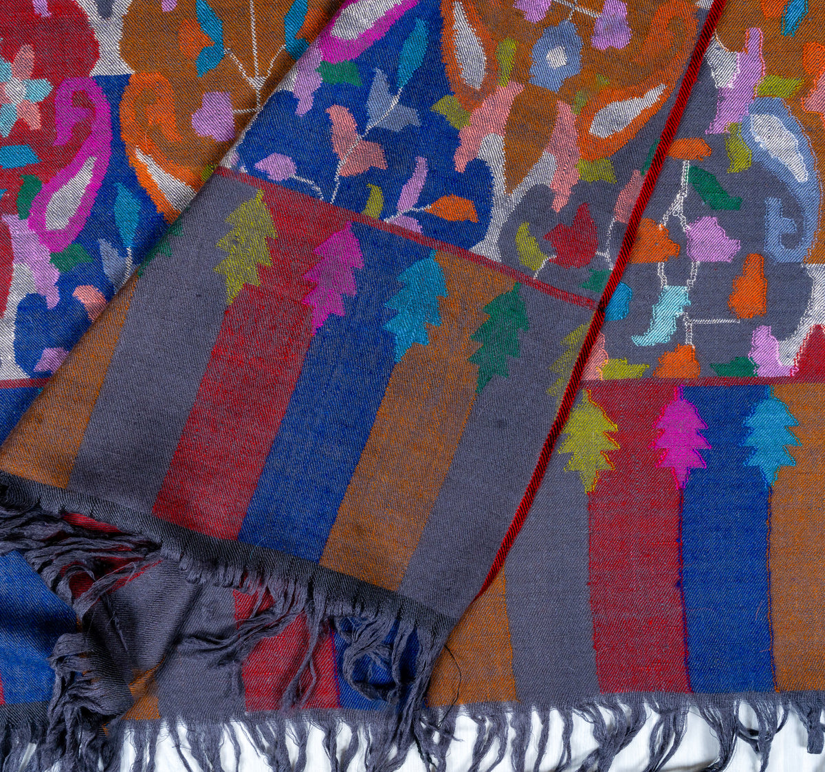 2.5 Yards Painted Reverie Hand Woven Kani Pure Pashmina Shawl