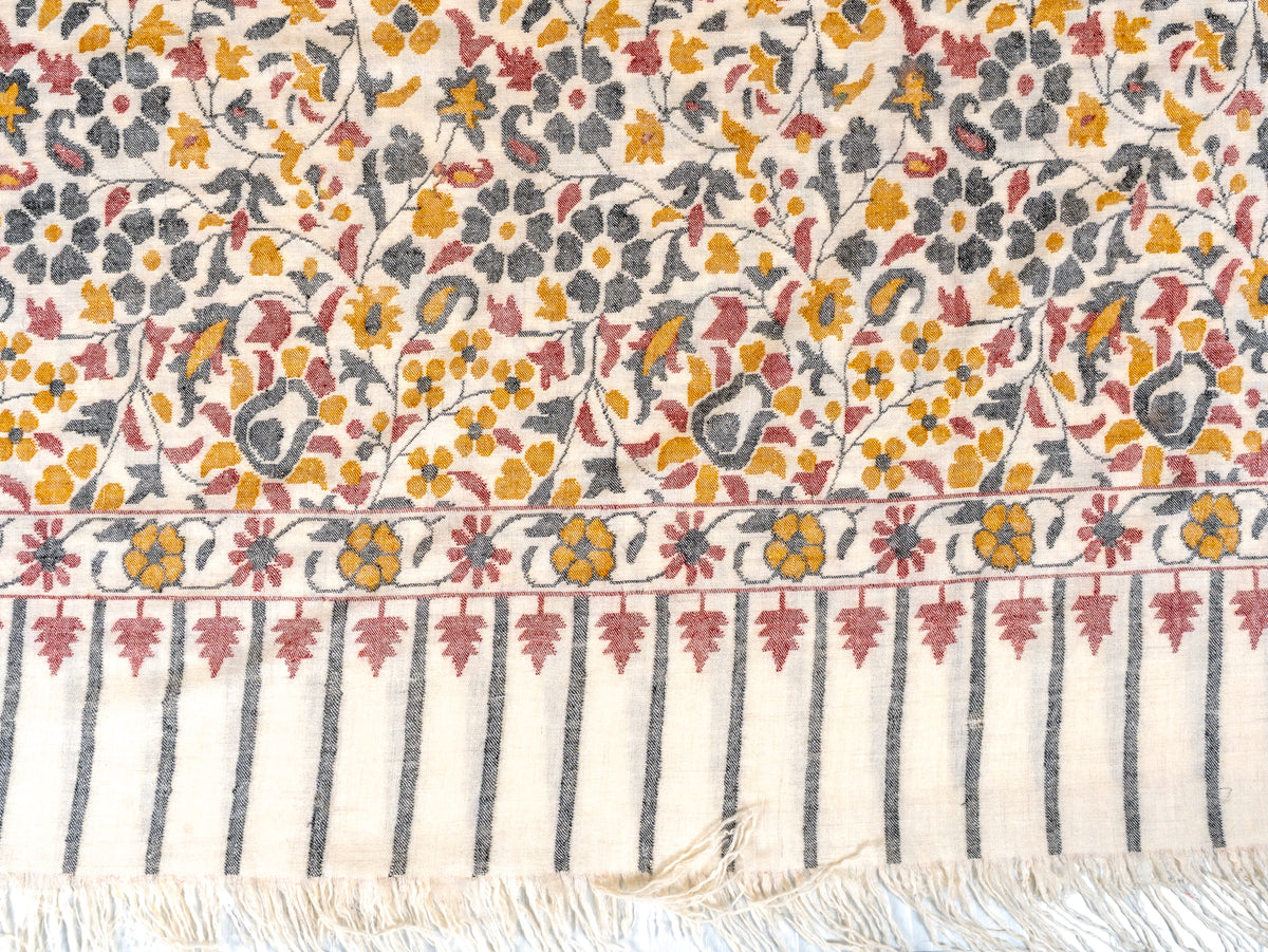 Autumn Meadow Hand Spun and Hand Woven Kani Pure Pashmina Shawl
