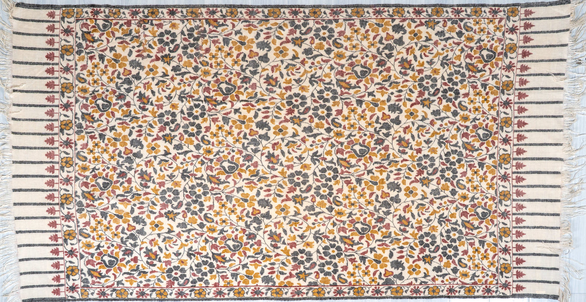 Autumn Meadow Hand Spun and Hand Woven Kani Pure Pashmina Shawl