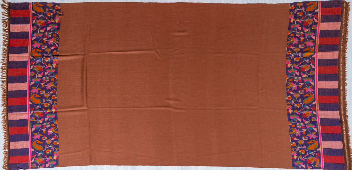Cocoa Bloom Pure Pashmina Hand Woven Kani Shawl
