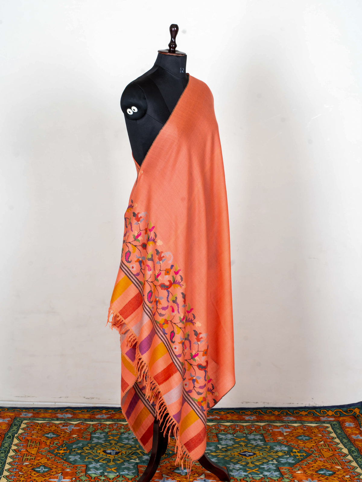 Coral Garden Hand Woven Kani Pure Pashmina Shawl