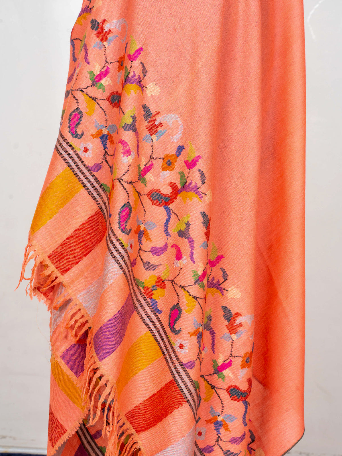 Coral Garden Hand Woven Kani Pure Pashmina Shawl