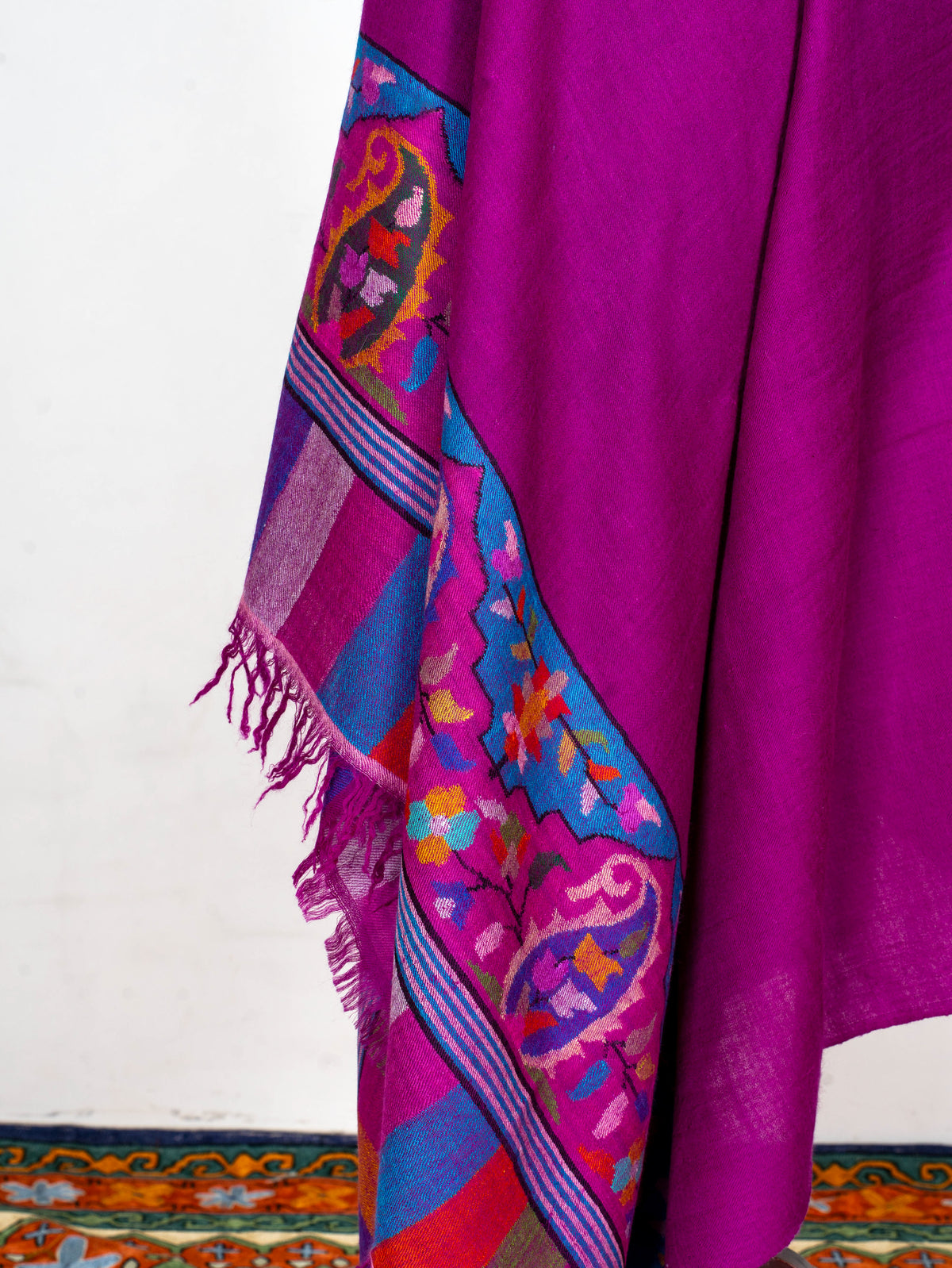 Jewel Magenta Pure Pashmina Hand Woven Kani Shawl