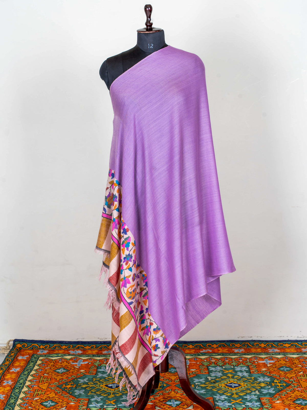 Lilac Meadow Hand Woven Kani Pure Pashmina Shawl