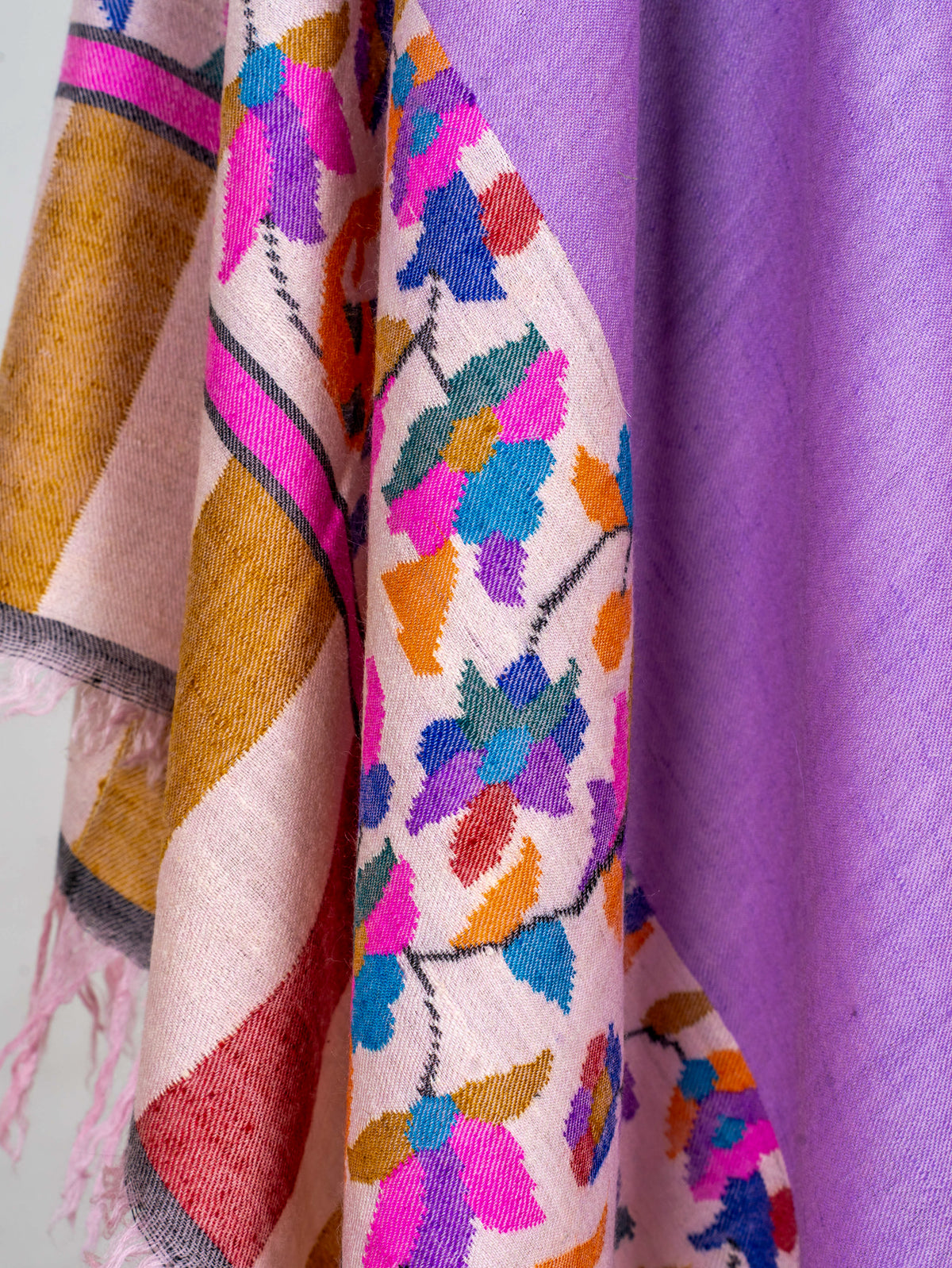 Lilac Meadow Hand Woven Kani Pure Pashmina Shawl