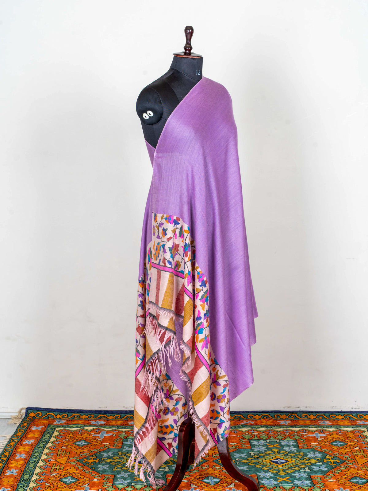 Lilac Meadow Hand Woven Kani Pure Pashmina Shawl