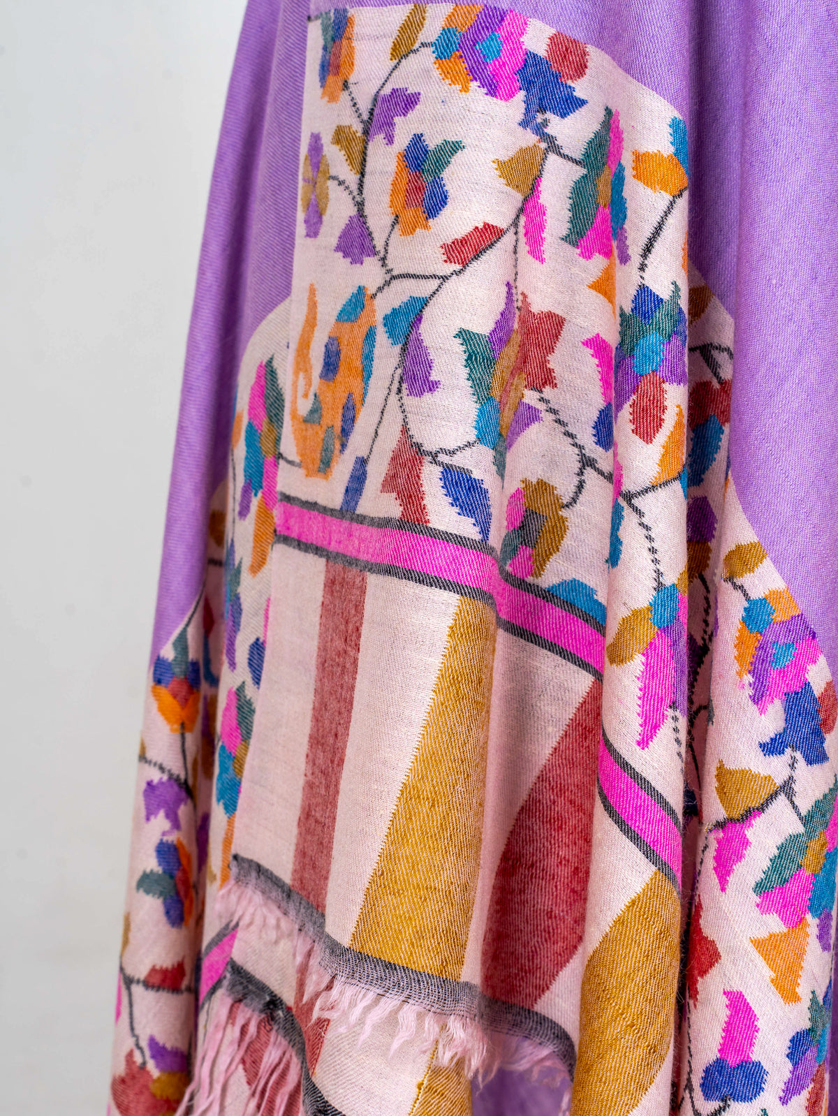 Lilac Meadow Hand Woven Kani Pure Pashmina Shawl