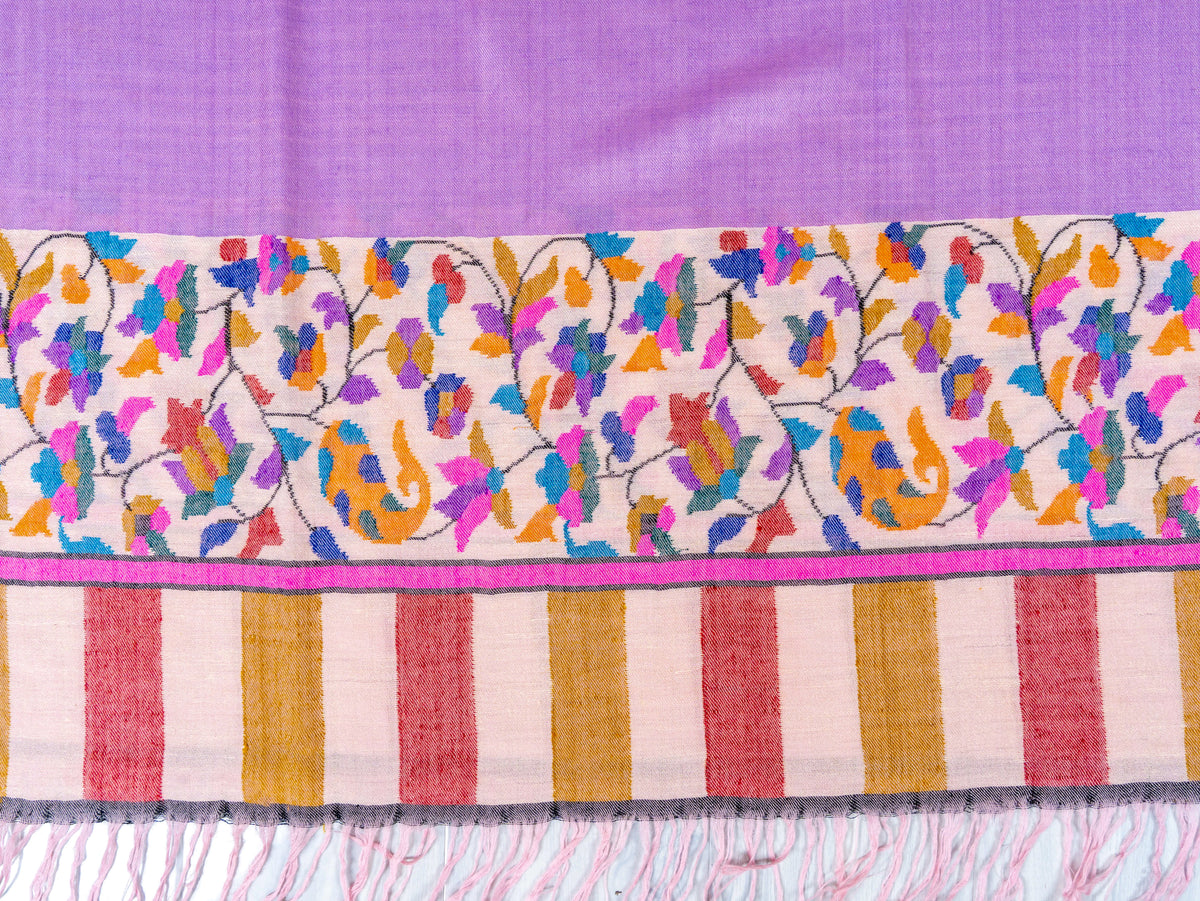 Lilac Meadow Hand Woven Kani Pure Pashmina Shawl