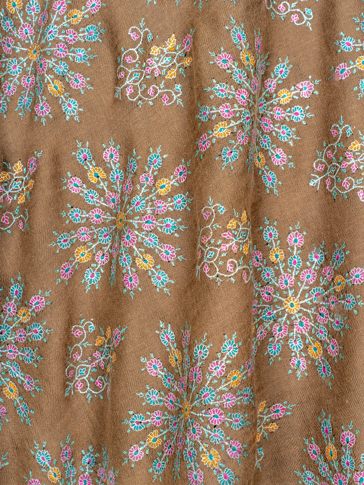 Antique Meadow Pure Pashmina Hand Embroidered Sozni Shawl