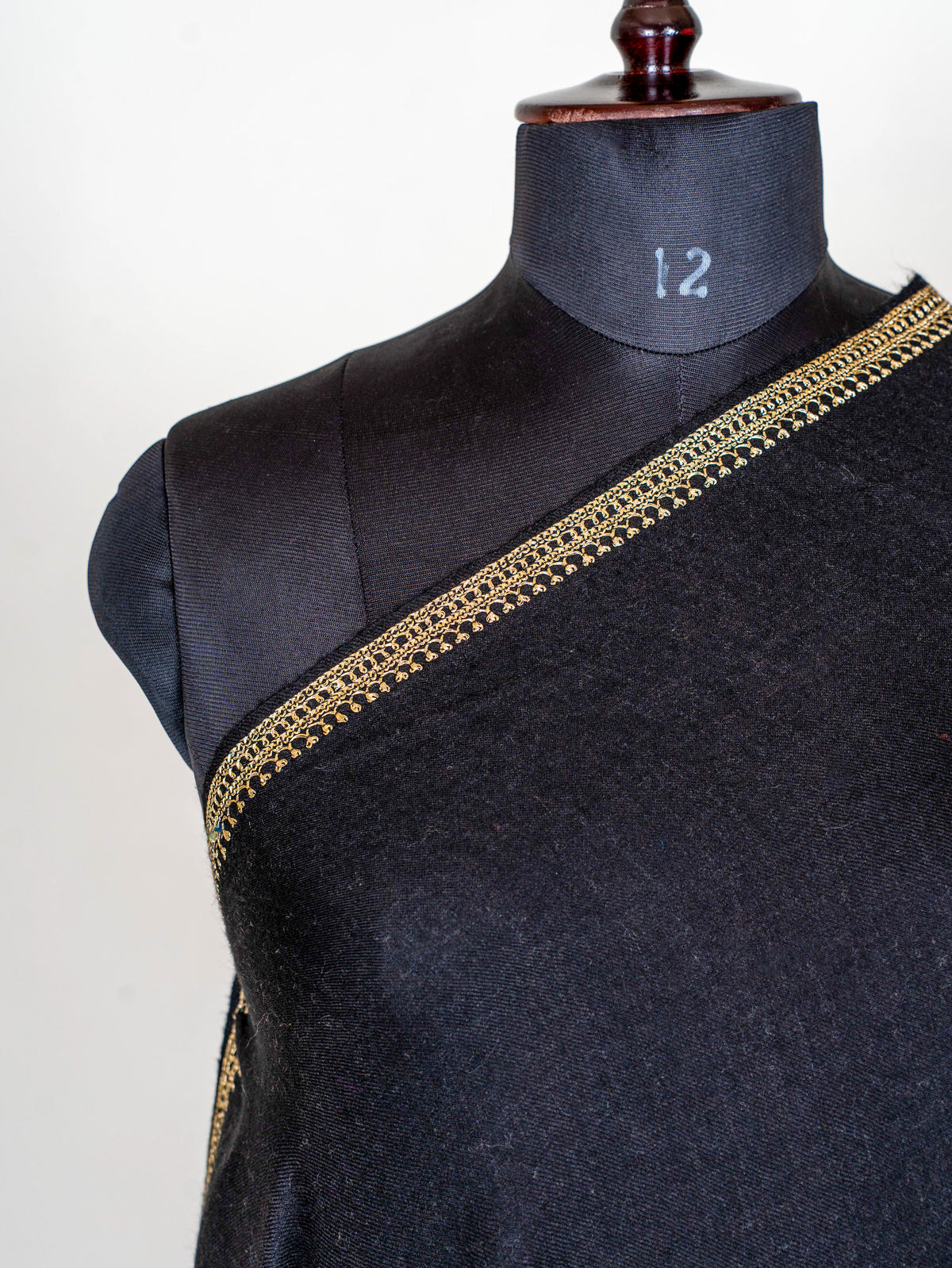 Noir Gold Pure Pashmina Tilla Hand Embroidered Shawl