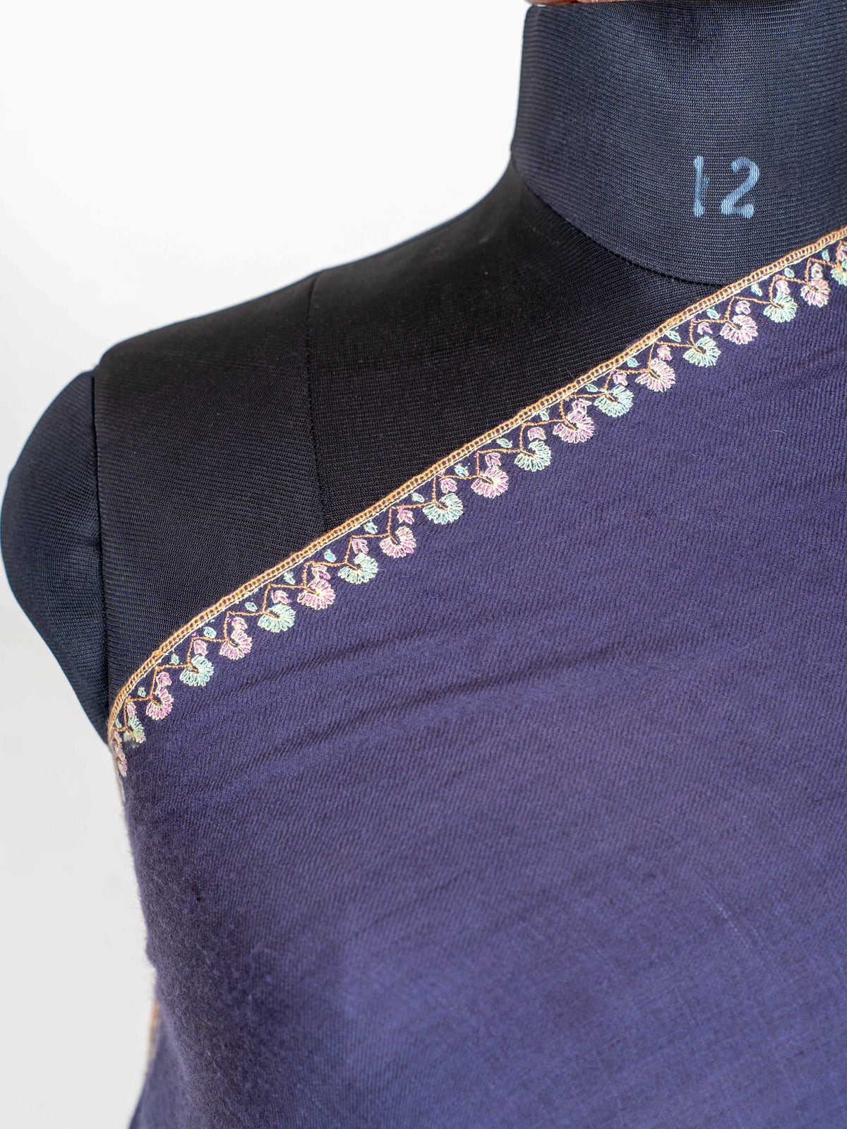 Twilight Paisley Pure Pashmina Sozni Hand Embroidered Shawl