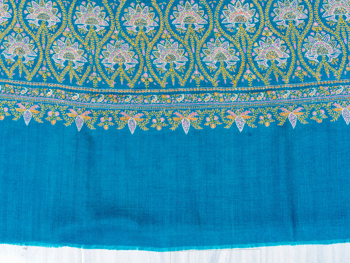 Pure Silk Embroidered Pure Pashmina Shawl