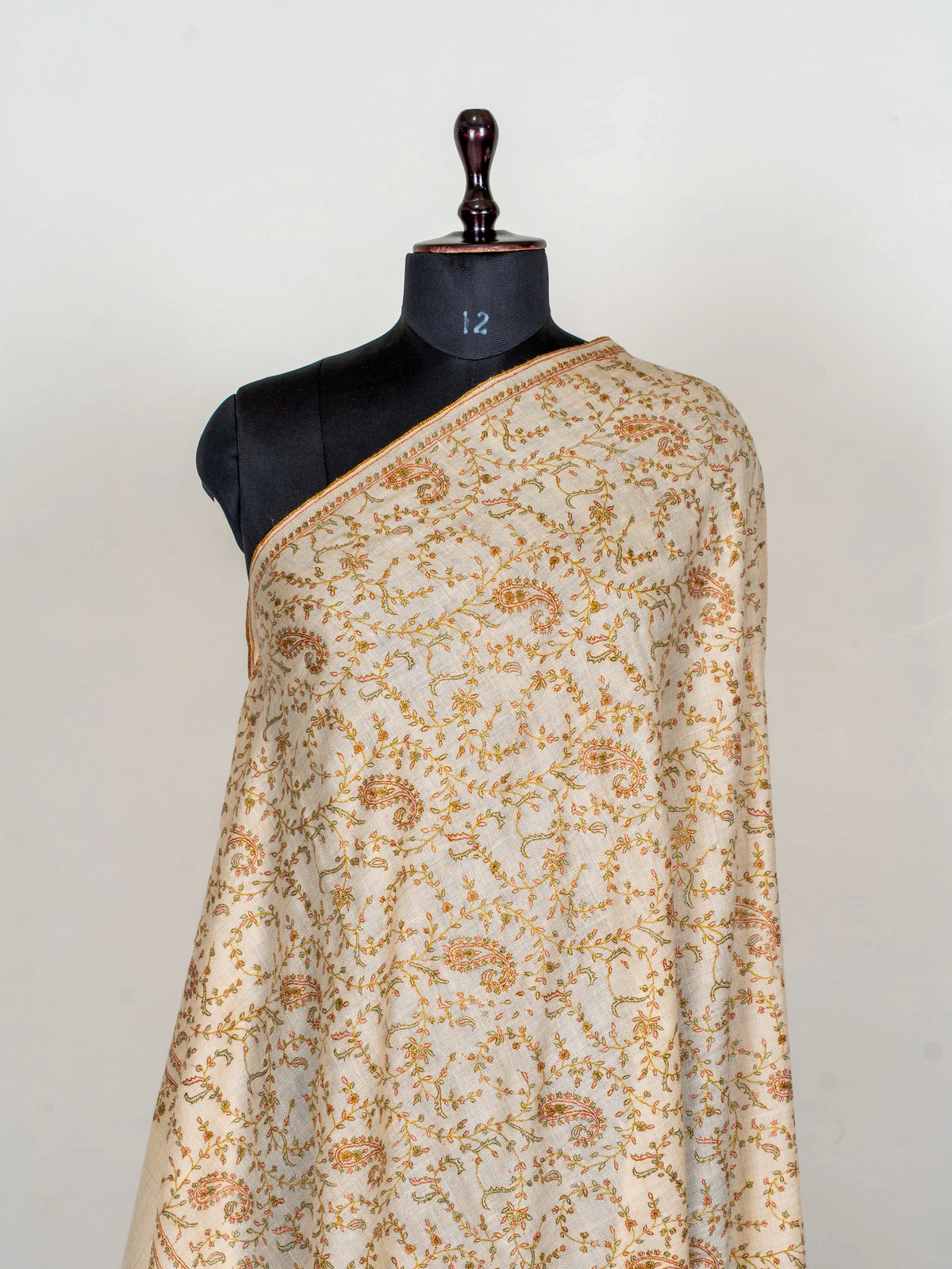 Pure Pashmina Shawl Embroidered with Pure Silk Threads
